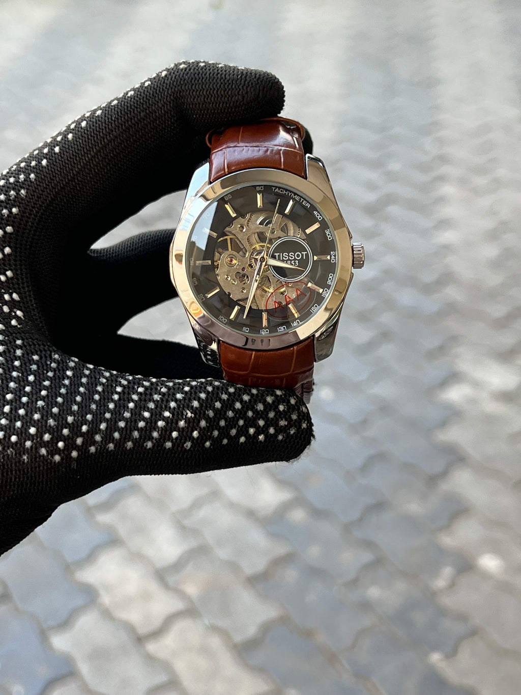 Tissot 1853 Automatic Skeleton Brown Silver