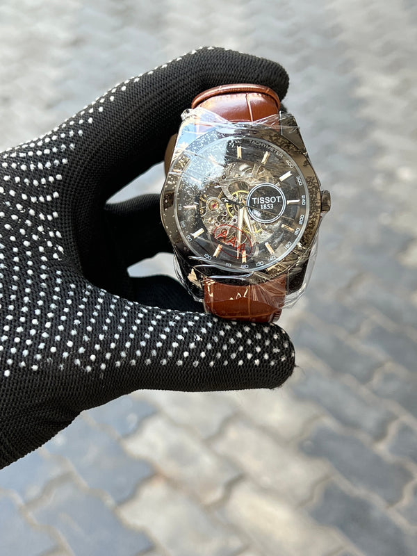 Tissot 1853 Automatic Skeleton Brown Black