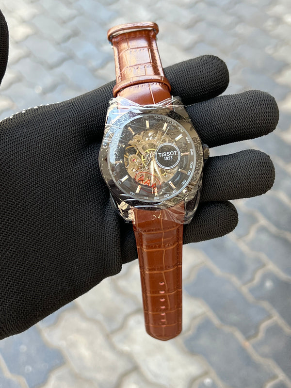 Tissot 1853 Automatic Skeleton Brown Black