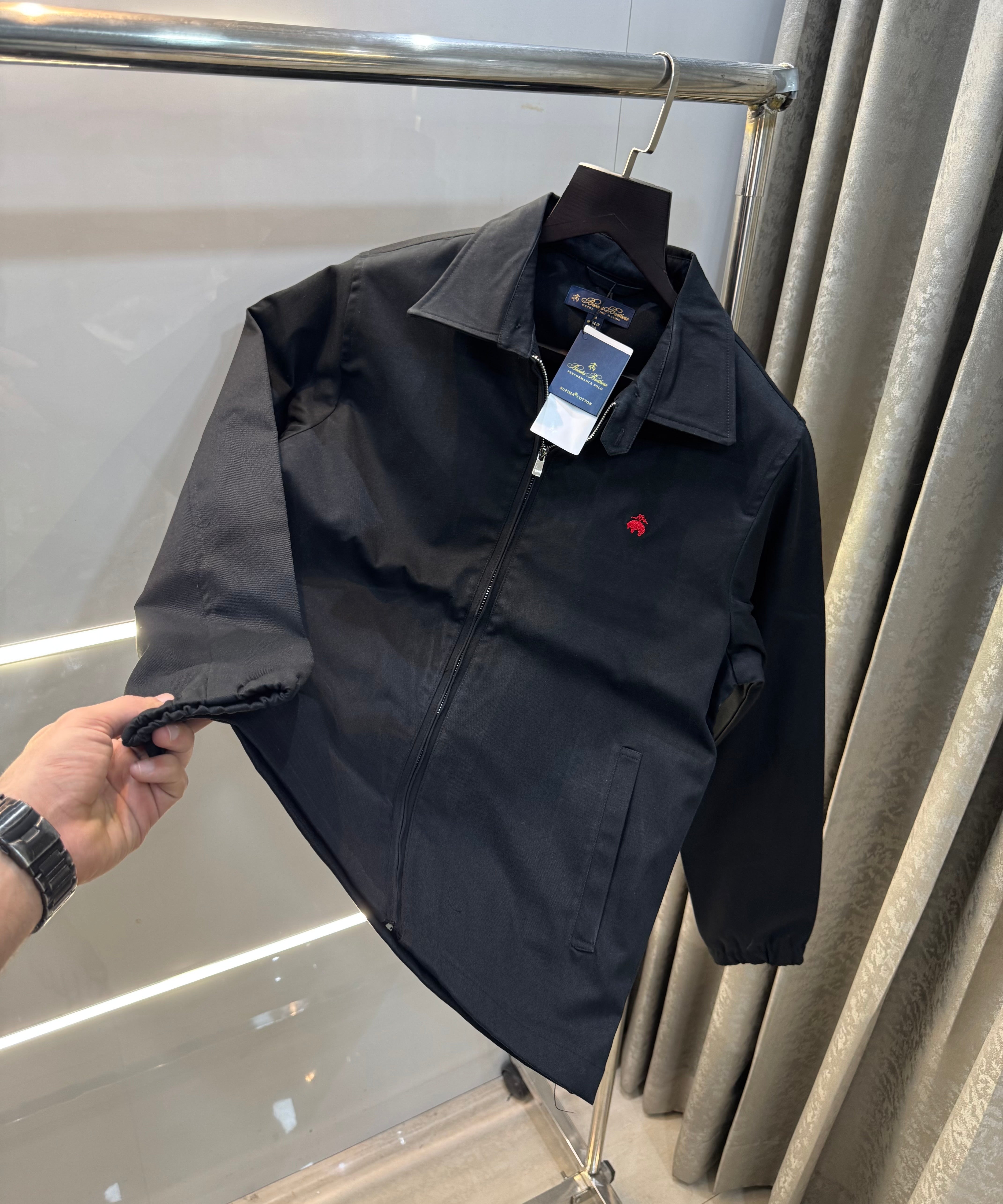Brooks Brother Black Imported Bomber Jacket Main image