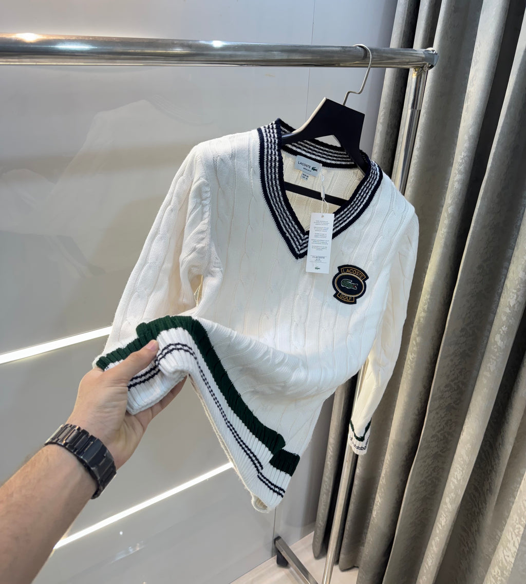 Lacost e White Imported Knitted Pull Over