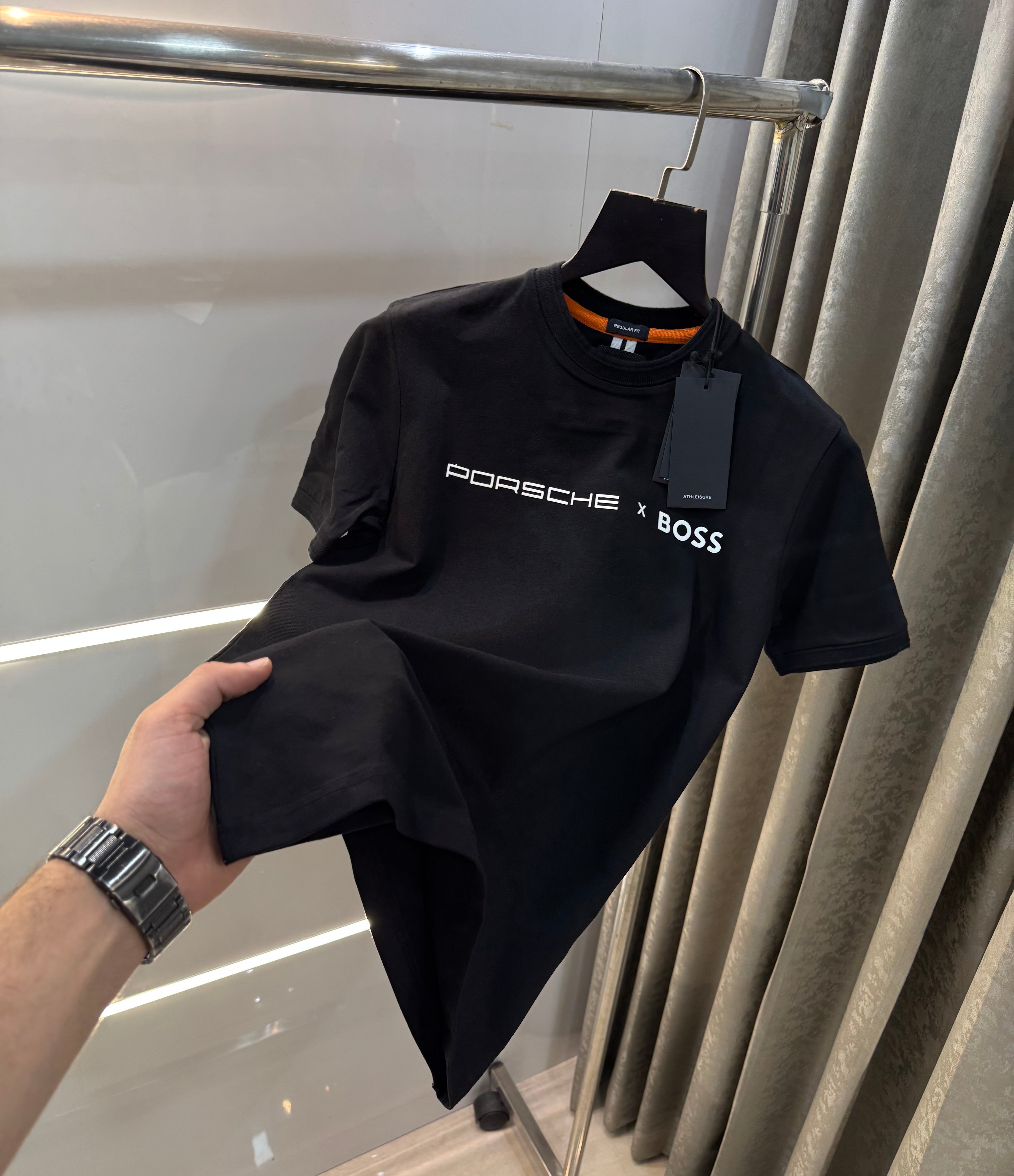 Hugo  b0sS Black pOR-sch3 Edition Premium T-Shirt