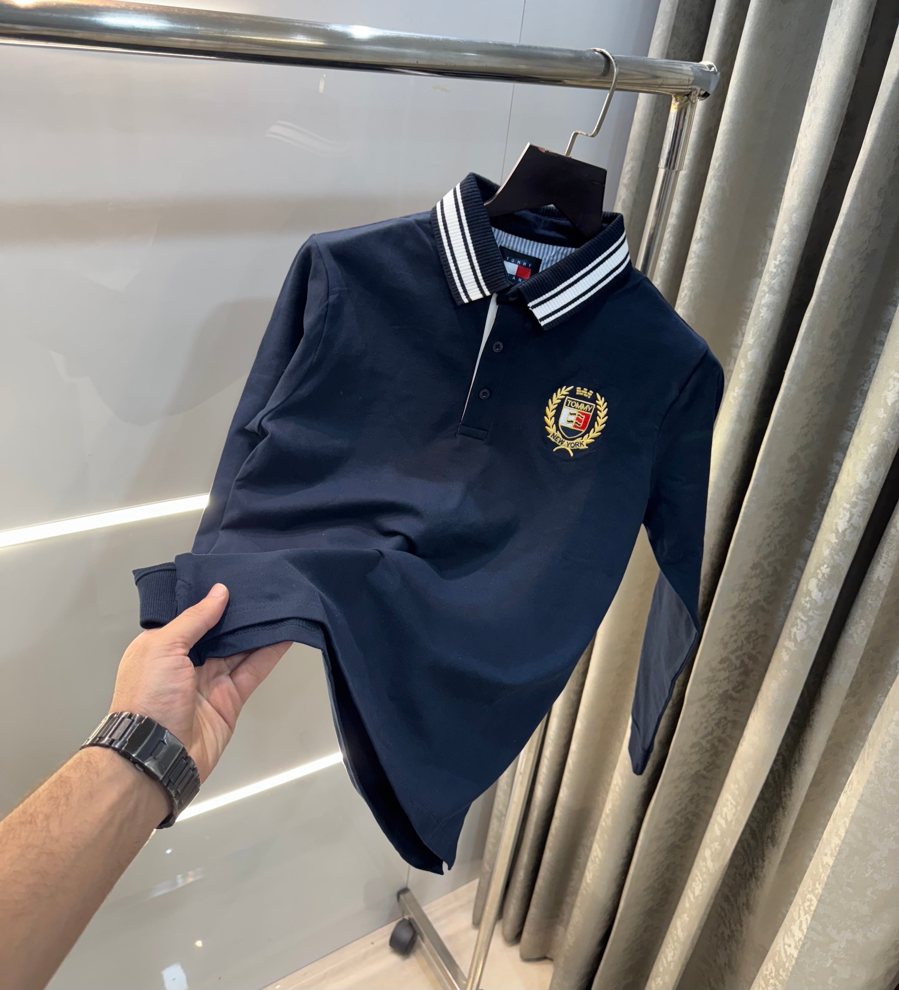 Tomm y Hilfiger Navy Blue Full Sleeve Polo T-Shirt Main image
