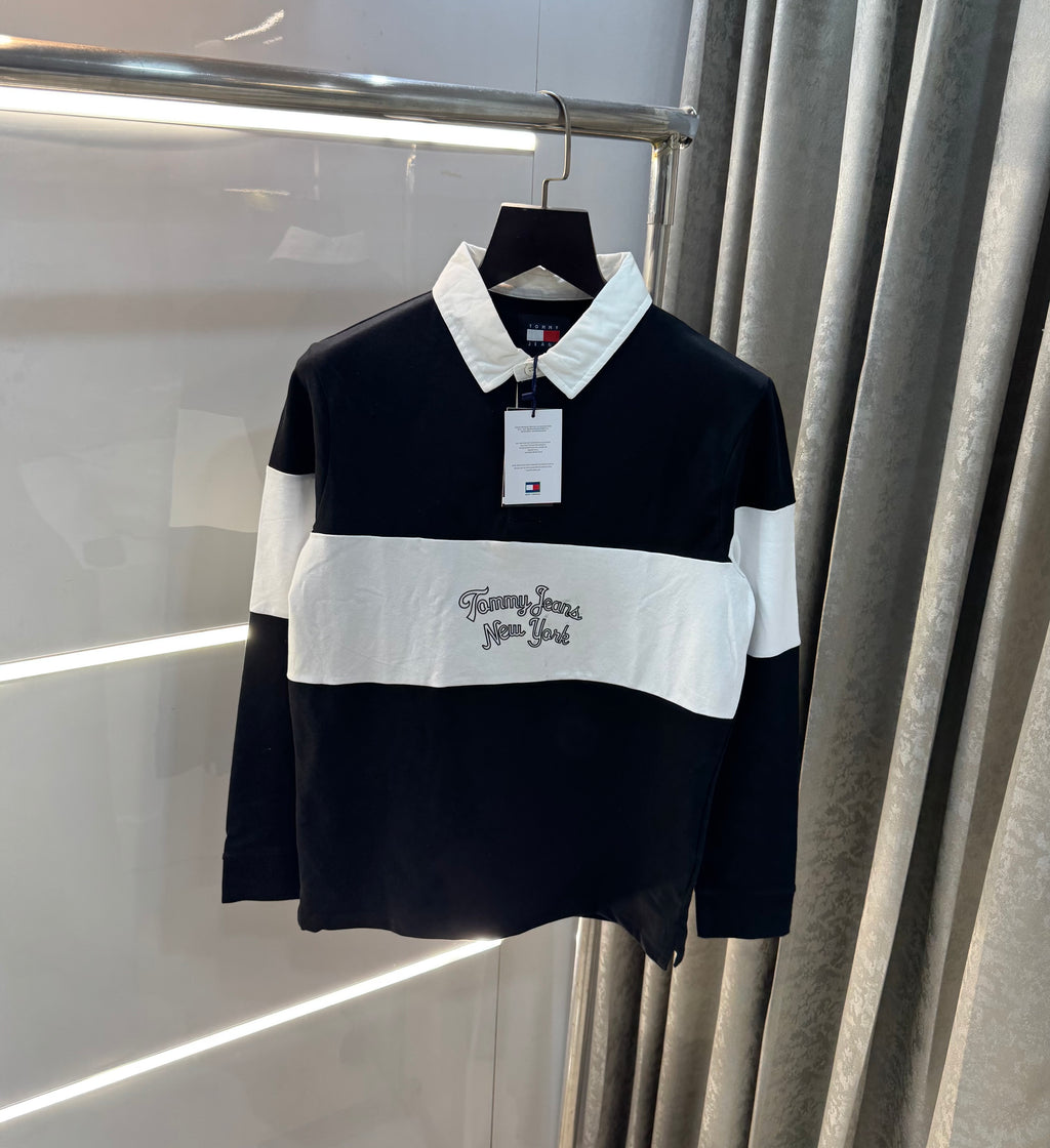 Tomm y Hilfiger Black Full Sleeve Polo T-Shirt
