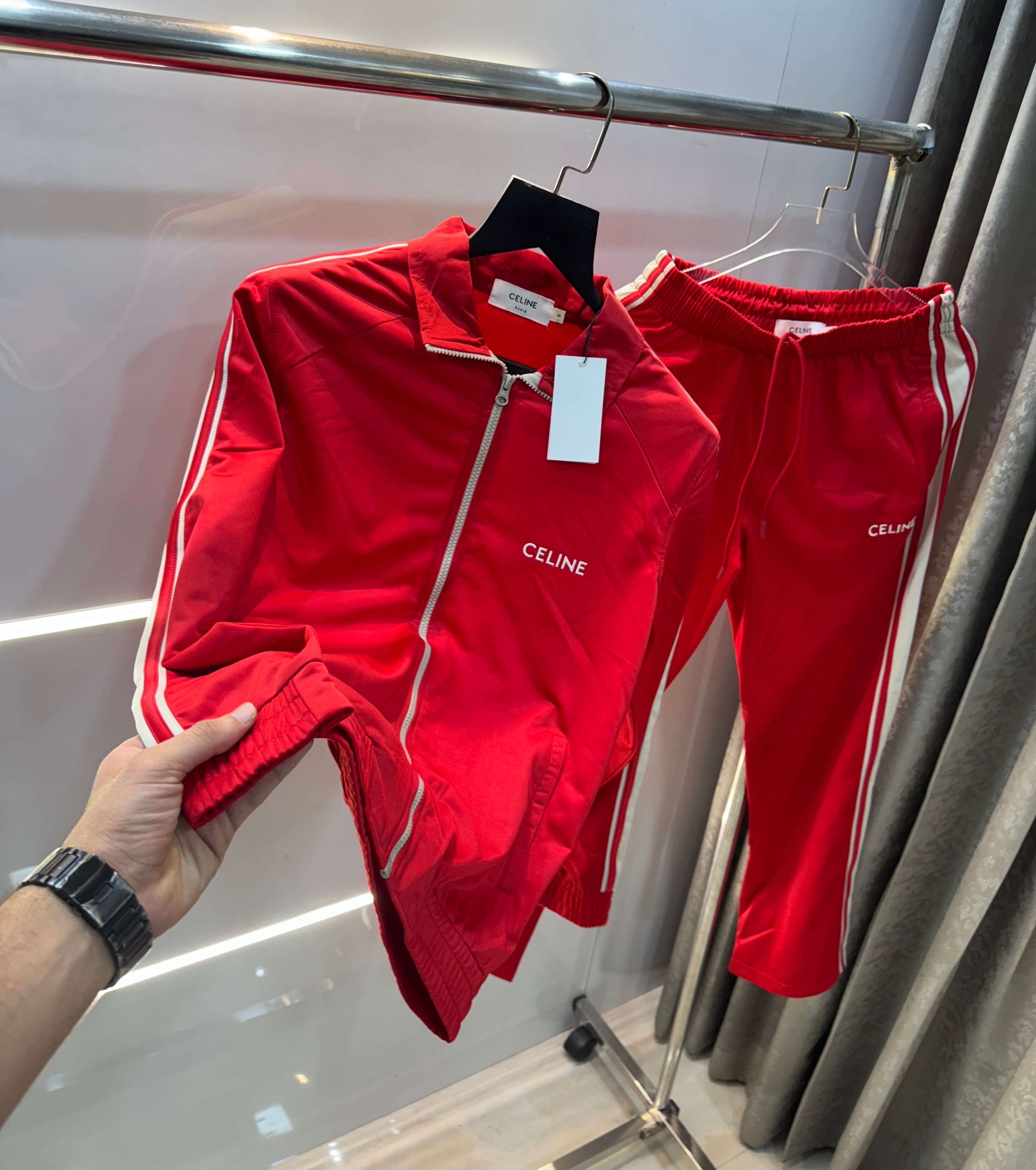 Celin e Red Embroidery Logo Imported Tracksuit Main image