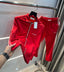 Celin e Red Embroidery Logo Imported Tracksuit