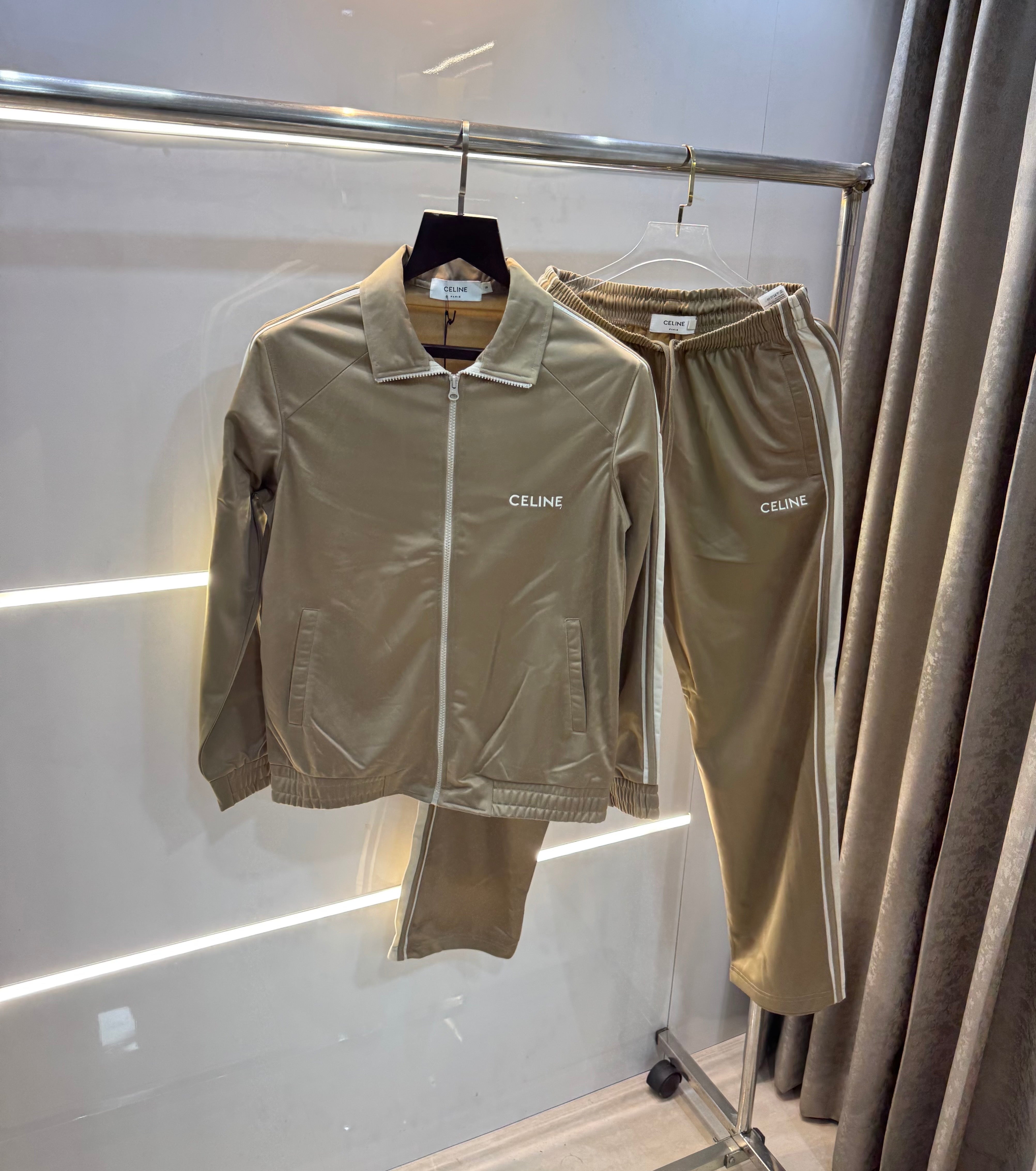 Celin e Beige Embroidery Logo Imported Tracksuit Main image
