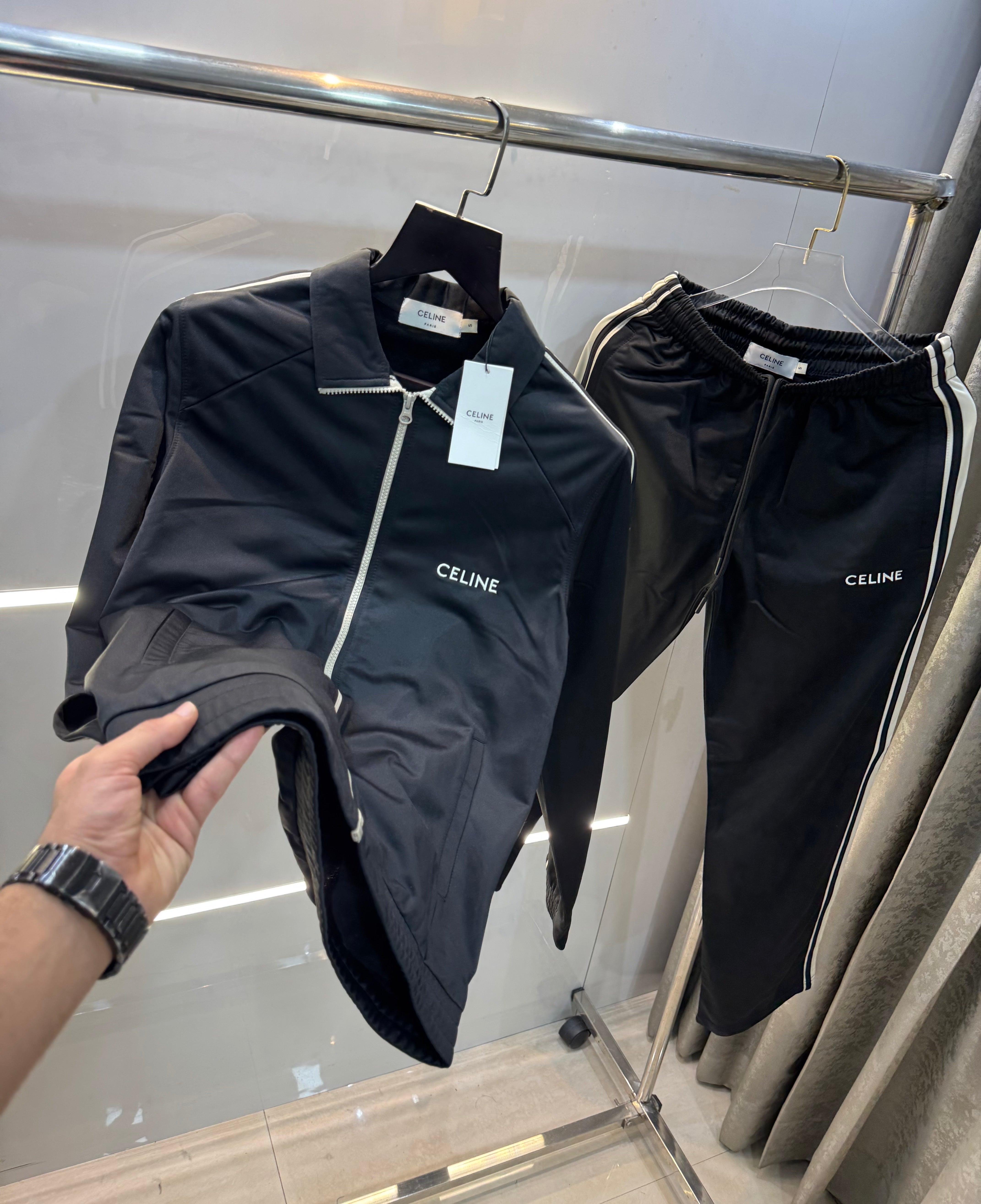 Celin e Black Embroidery Logo Imported Tracksuit Main image