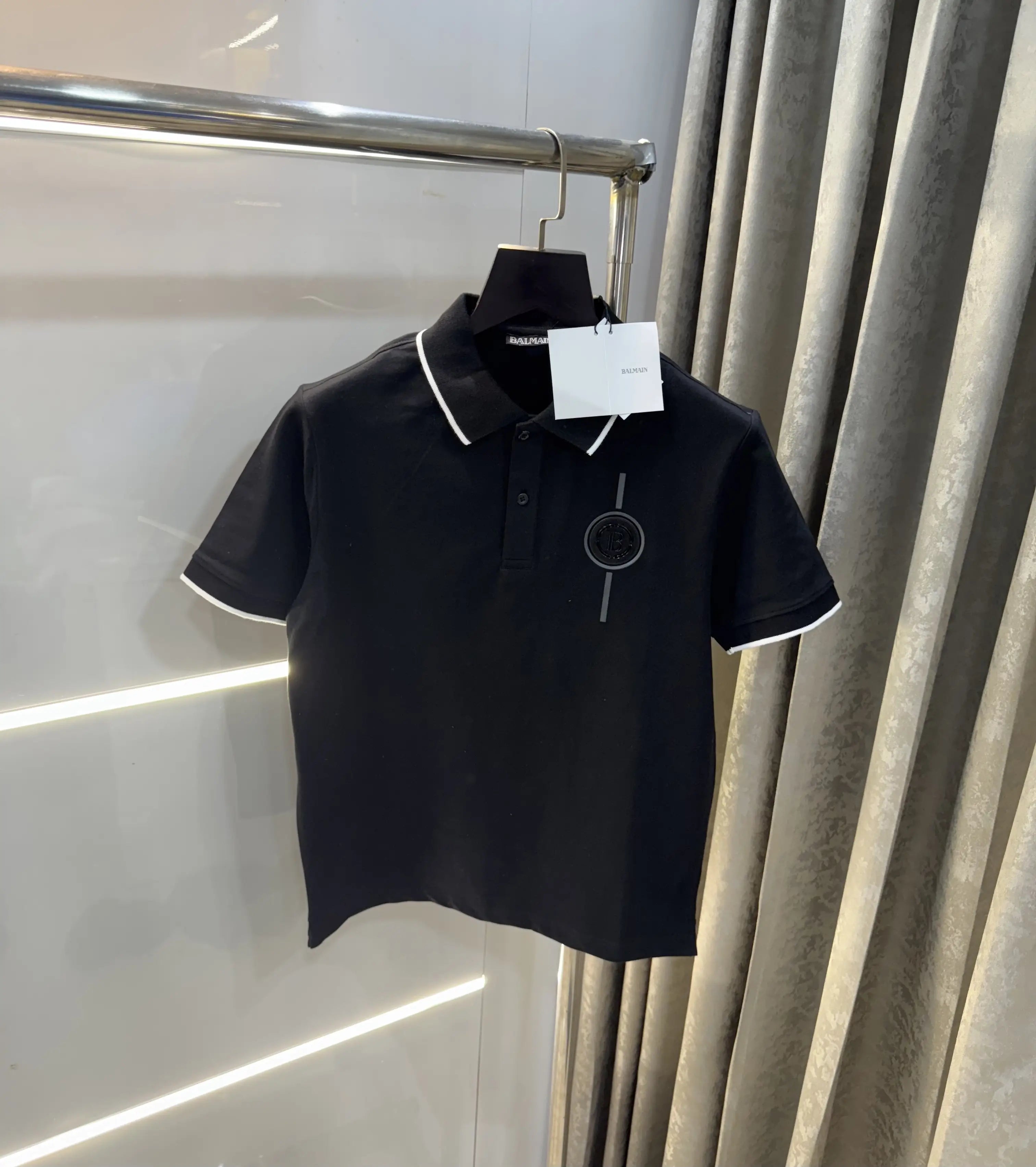 Balmai n Paris Black Logo Work Imported Polo T-Shirt Main image
