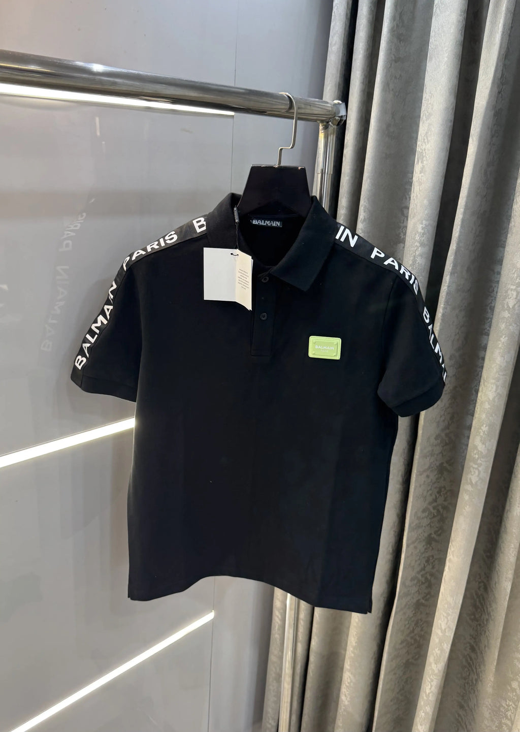 Balmai n Paris Black Logo Work Imported Polo T-Shirt
