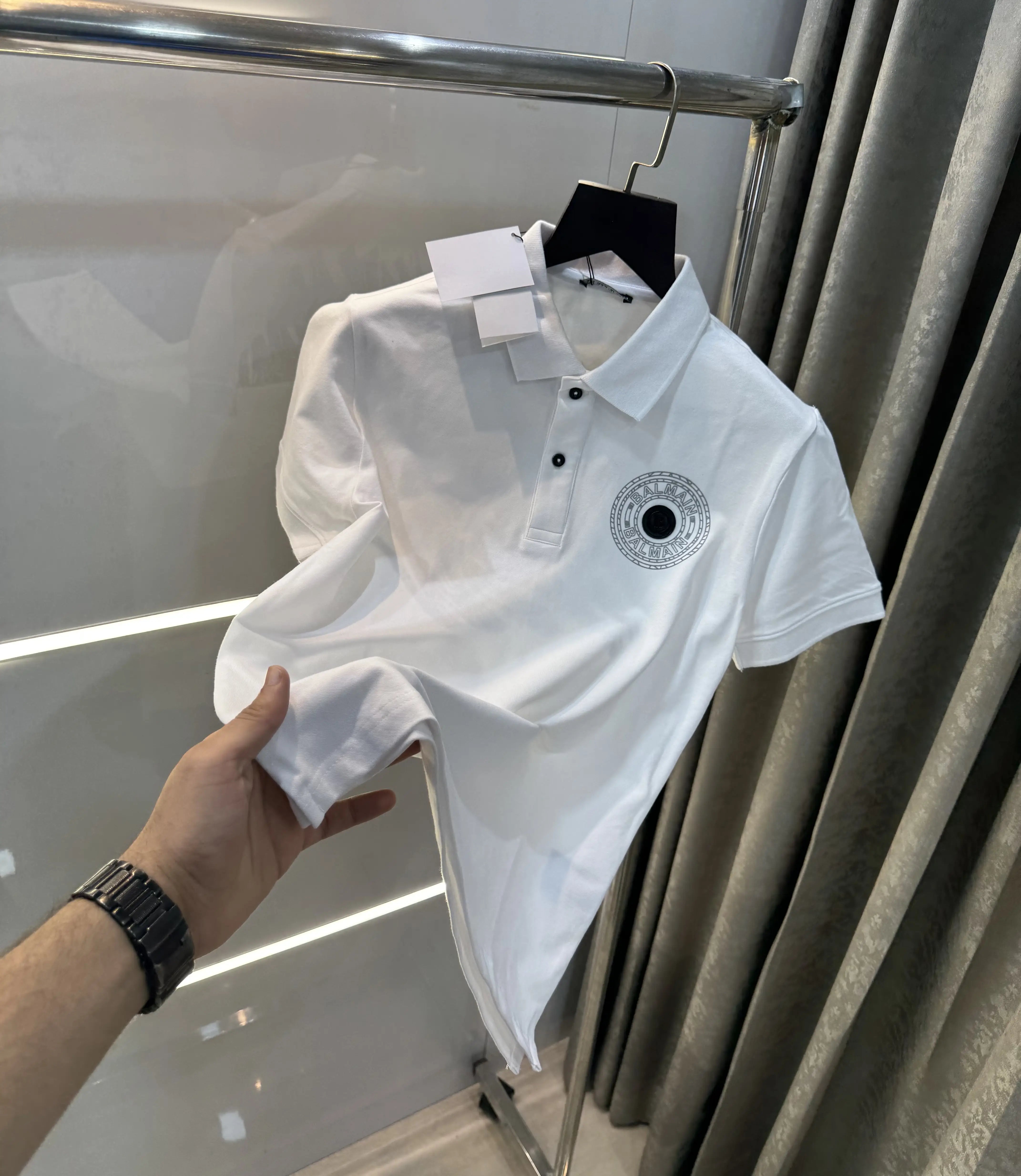 Balmai n Paris White Logo Work Imported Polo T-Shirt Main image