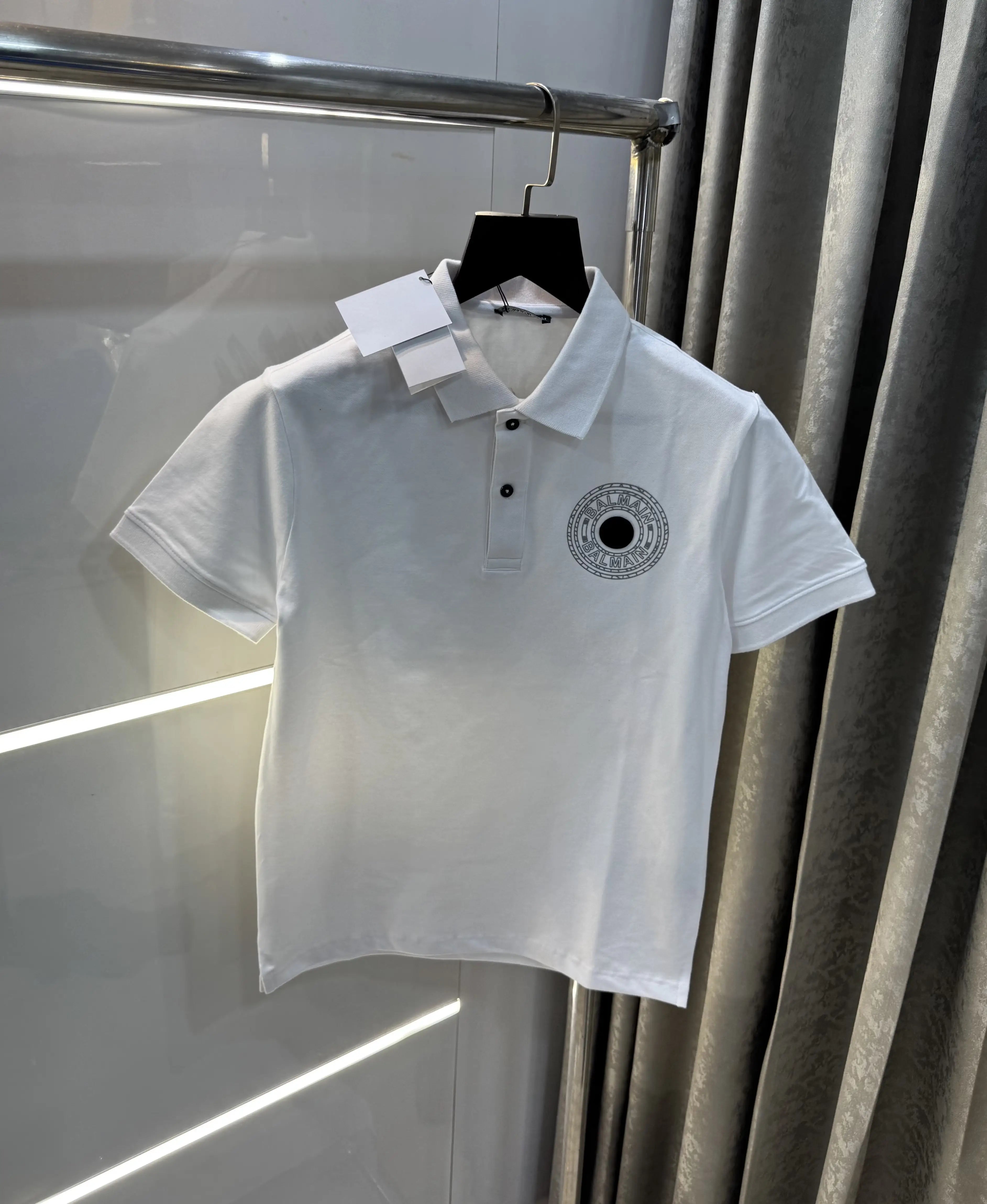 Balmai n Paris White Logo Work Imported Polo T-Shirt Secondary image
