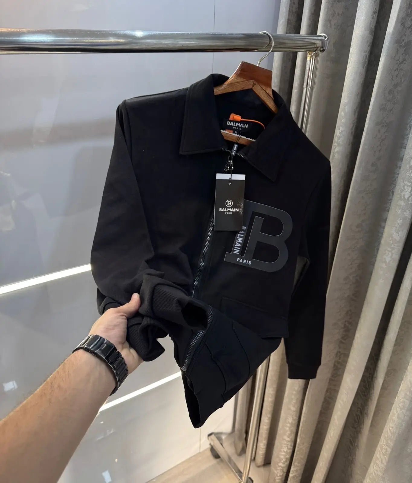 Balmai n Paris Black  Logo Imported  Jacket