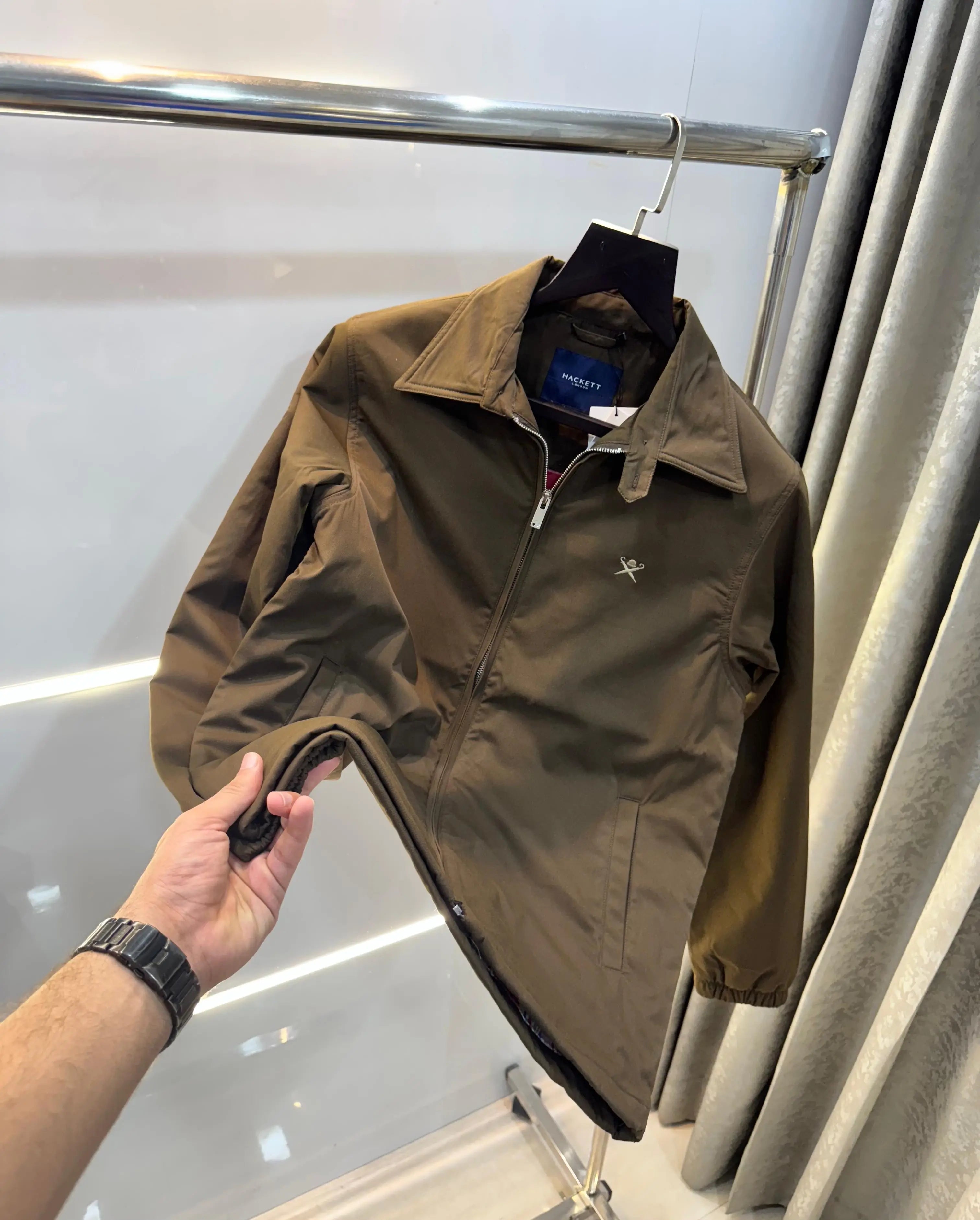 Hacket London Brown Premium Heavy bombbar Jacket Secondary image