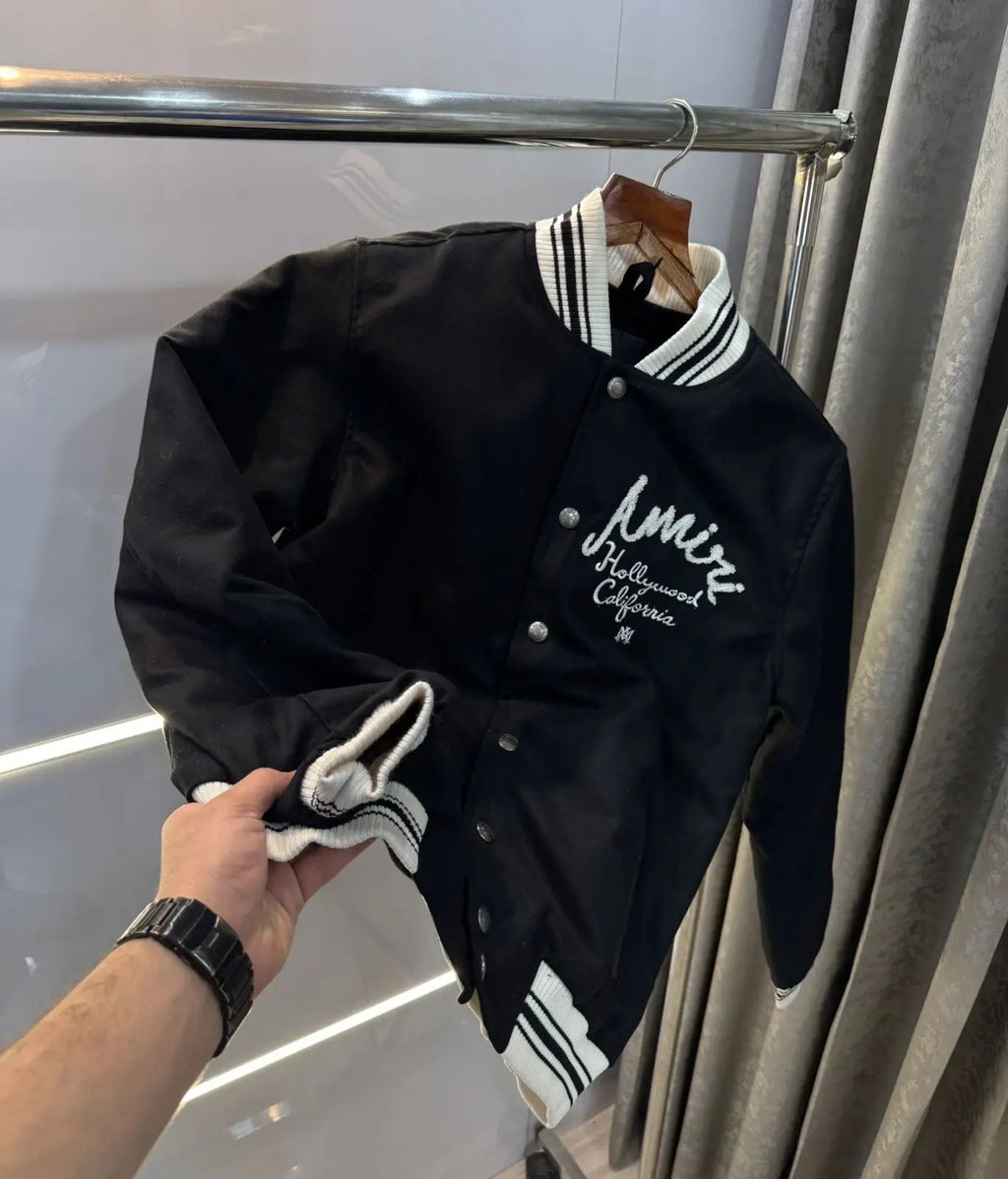 Amir i black embroidery logo bomber  Imported Jacket