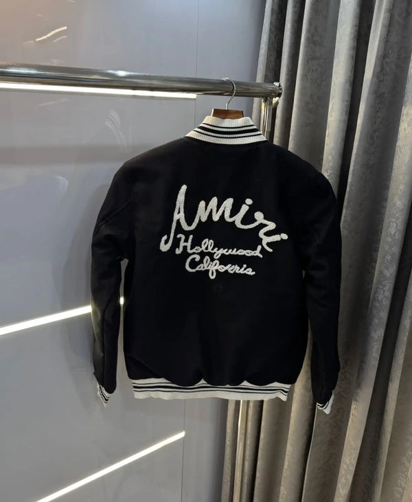 Amir i black embroidery logo bomber  Imported Jacket