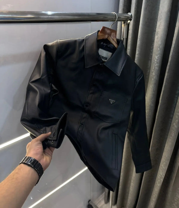Prad a Milano Black Imported leather Jacket