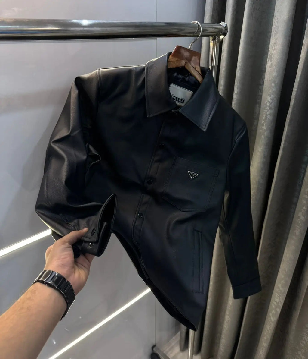 Prad a Milano Black Imported leather Jacket