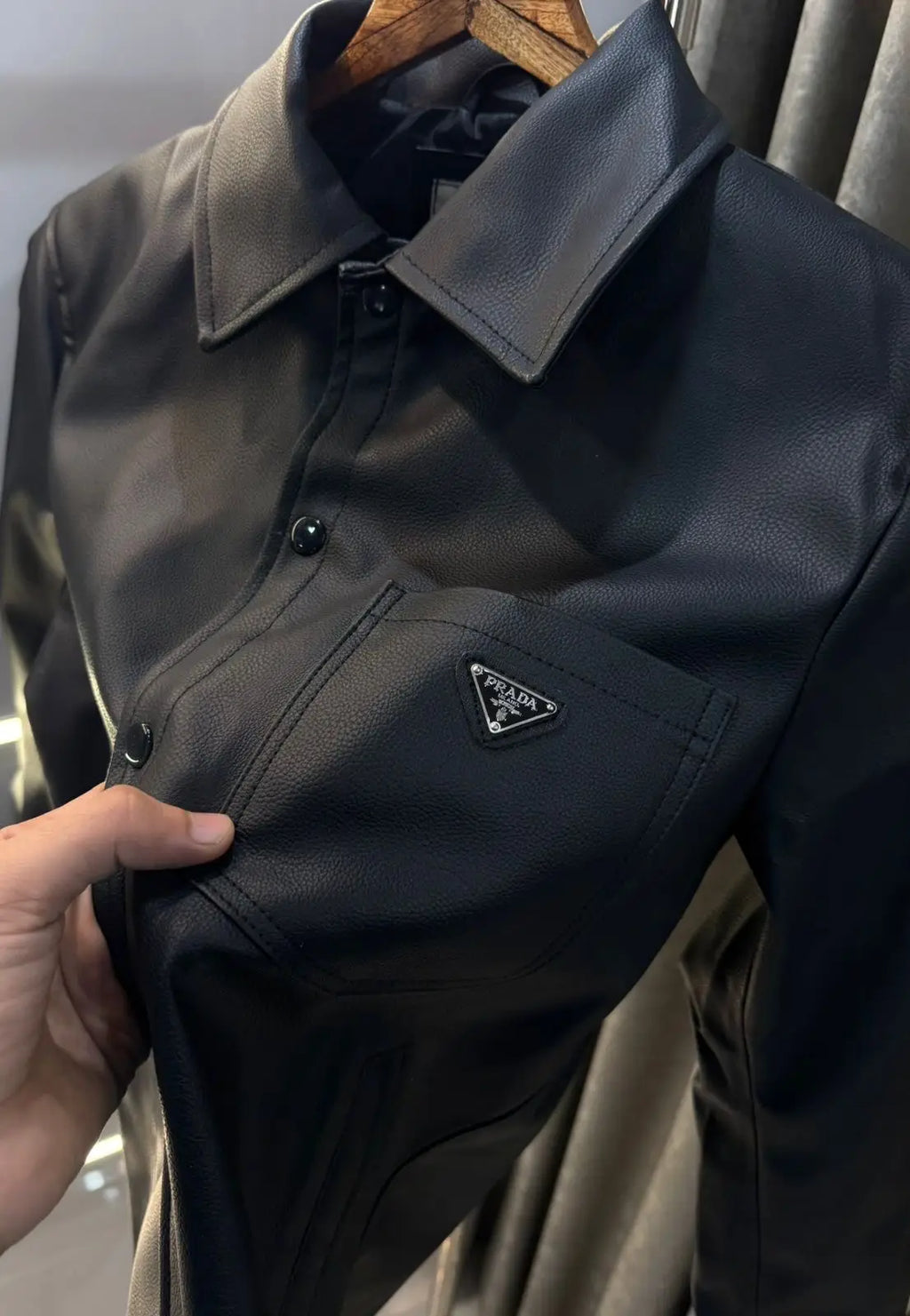 Prad a Milano Black Imported leather Jacket