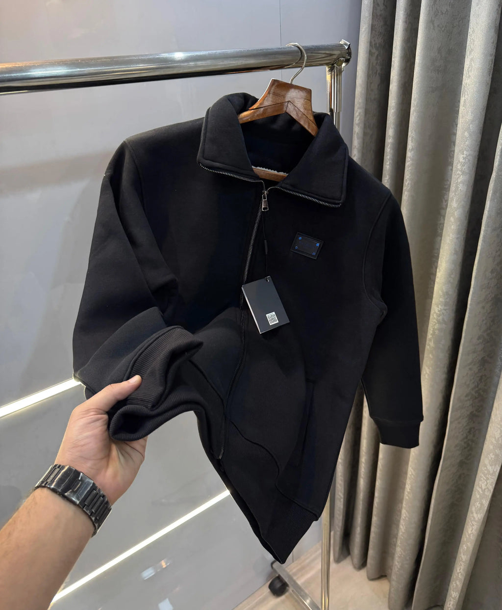 Balmai n Paris black Blue  Logo Imported  Jacket
