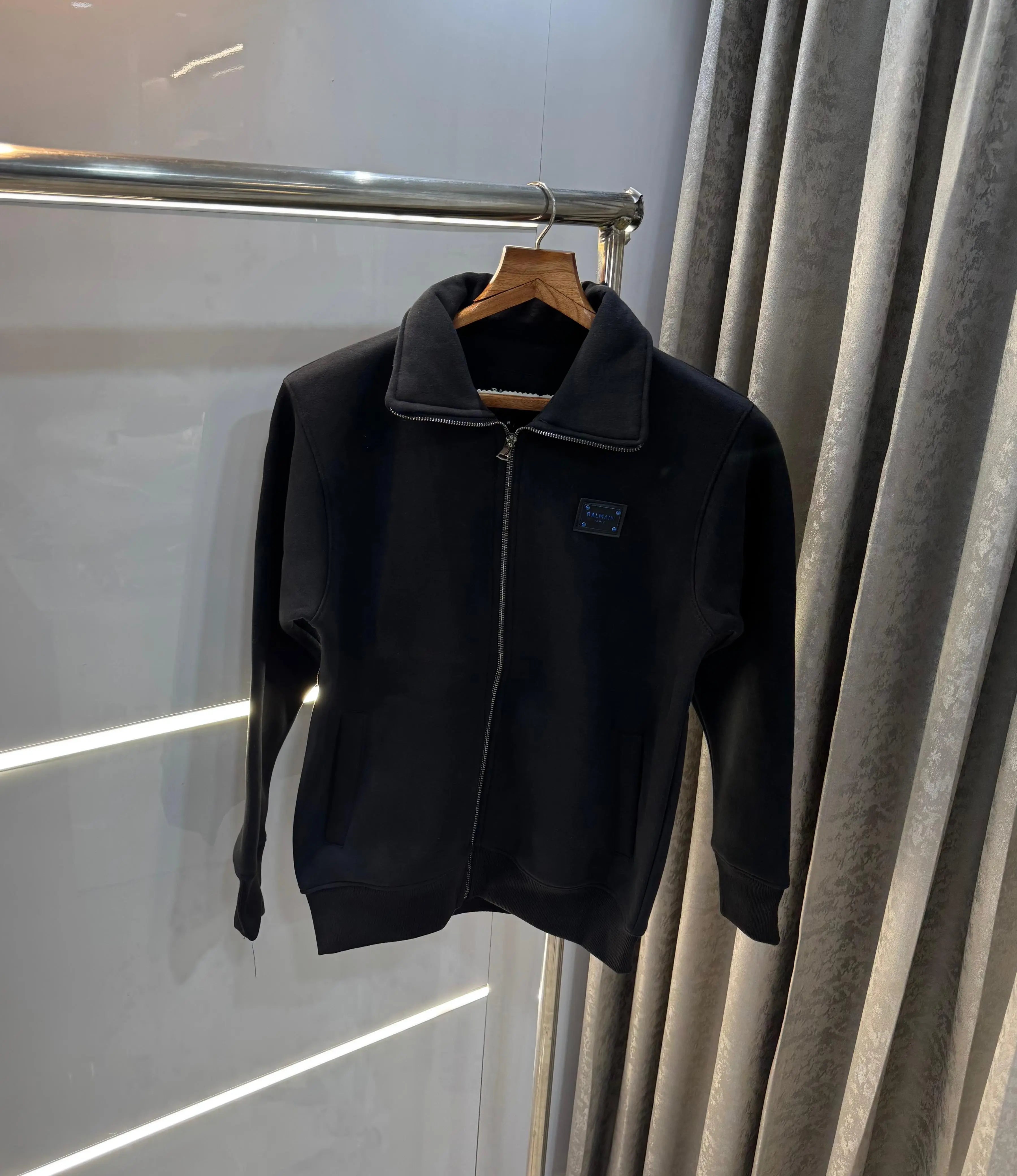 Balmai n Paris black Blue  Logo Imported  Jacket