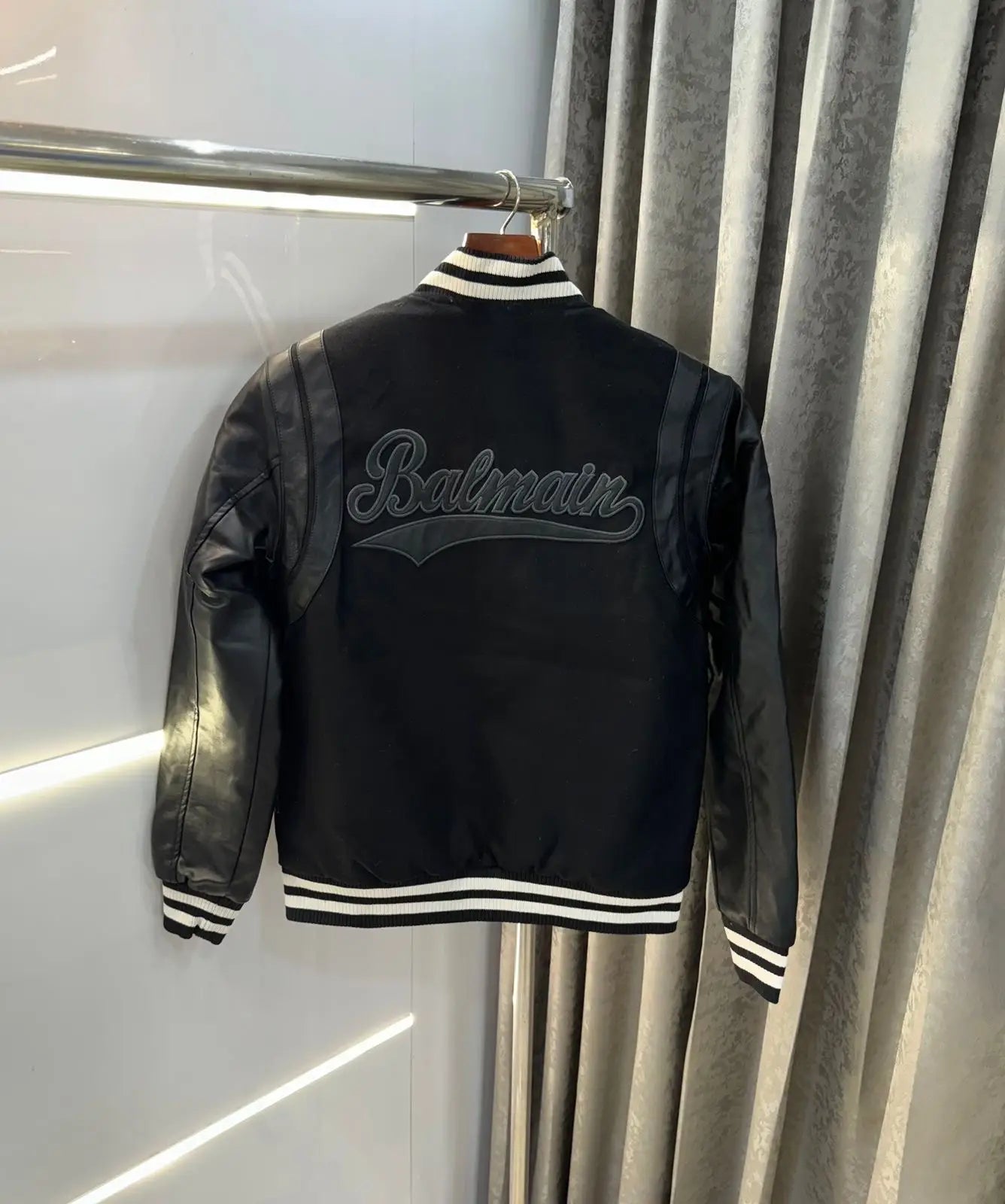 Balmai n Paris Black Embroidery Logo Imported Premium jacket