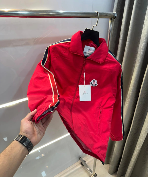 Moncle r Red  Logo Work Imported Premium Bomber Jacket