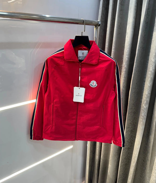 Moncle r Red  Logo Work Imported Premium Bomber Jacket