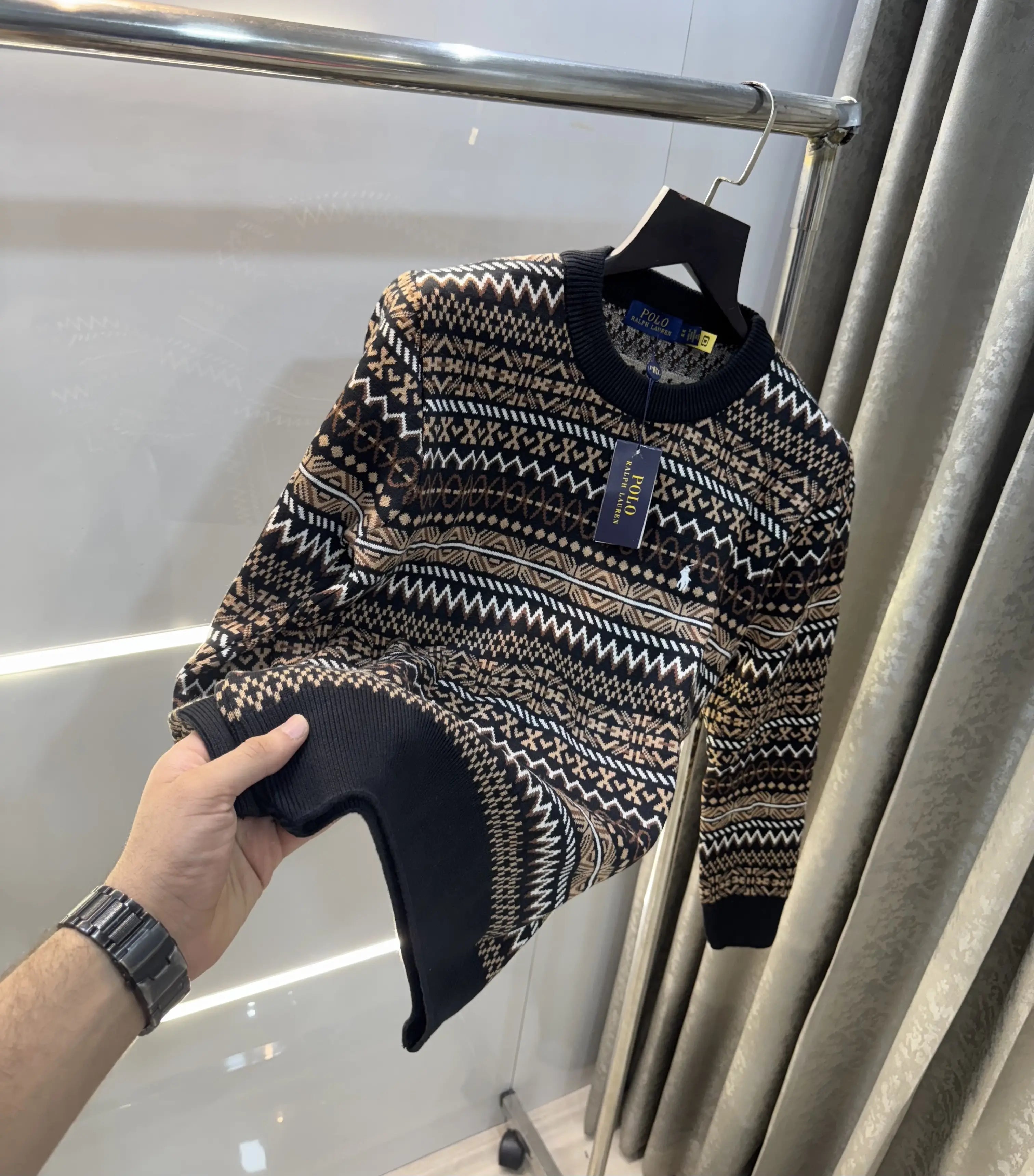 Ralph  Lauren Black Imported Knitted Pull Over Main image