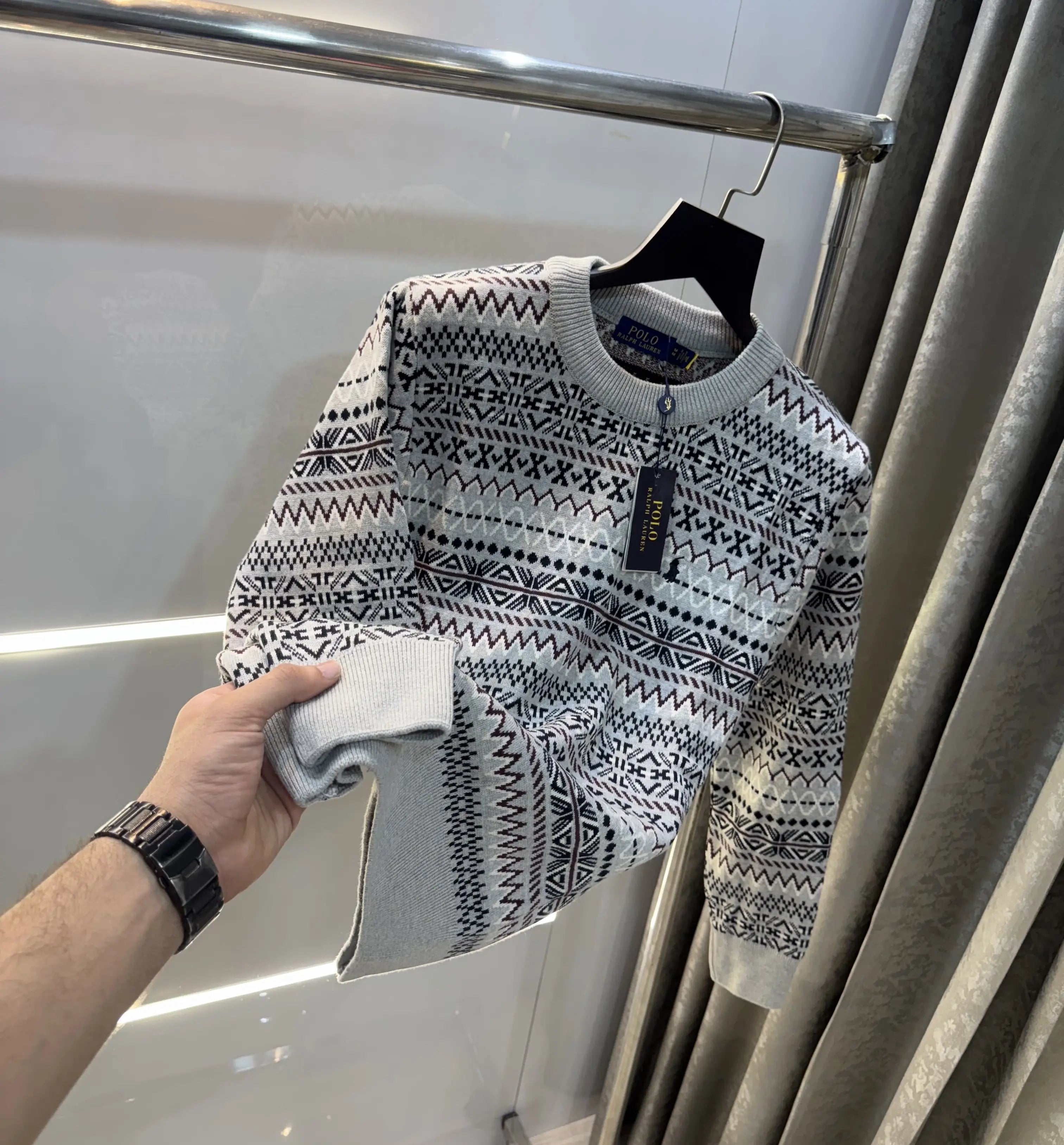 Ralph  Lauren Grey Imported Knitted Pull Over Main image