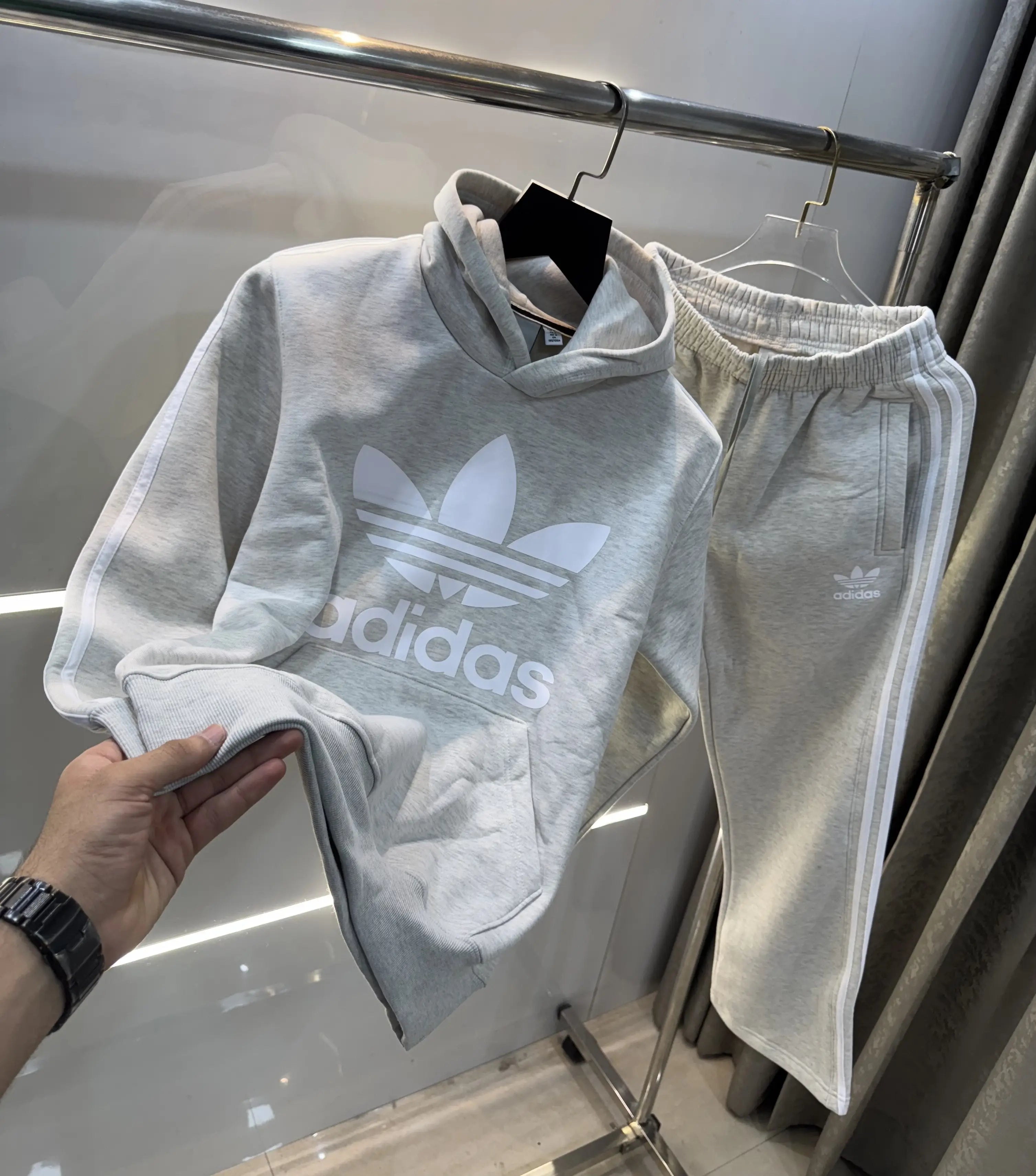 Adida s Grey Logo Print Premium Tracksuit