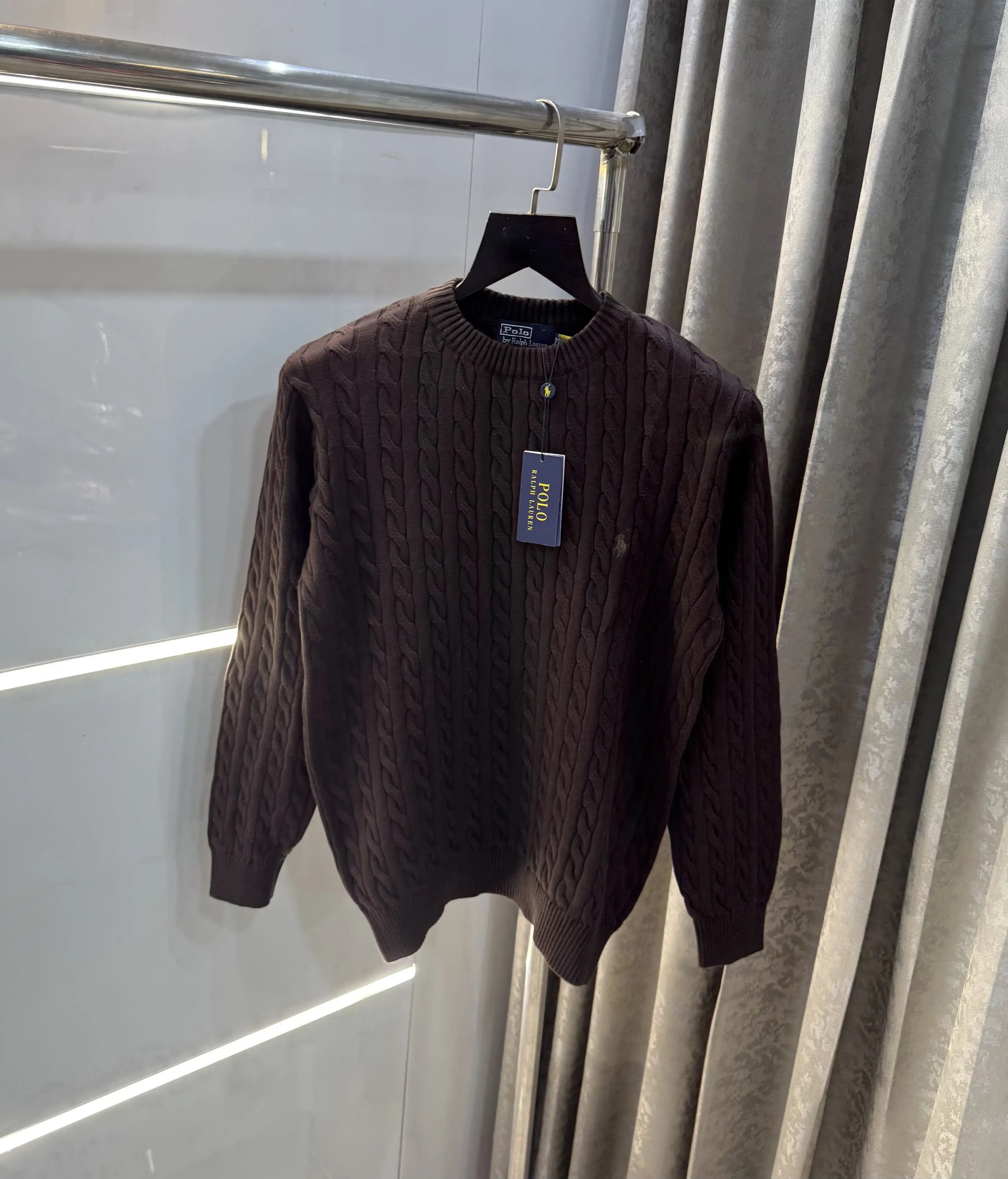 Ralp h  Lauren Brown Knitted Imported Pull Over Secondary image