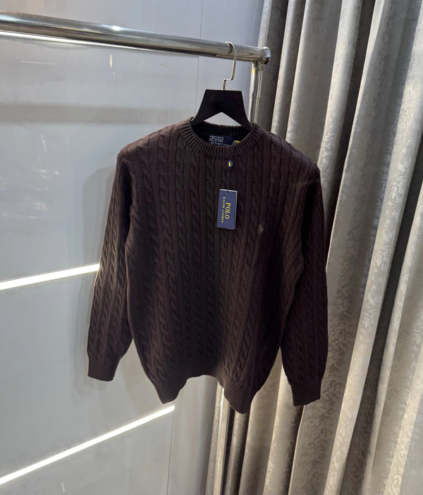 Ralp h  Lauren Brown Knitted Imported Pull Over
