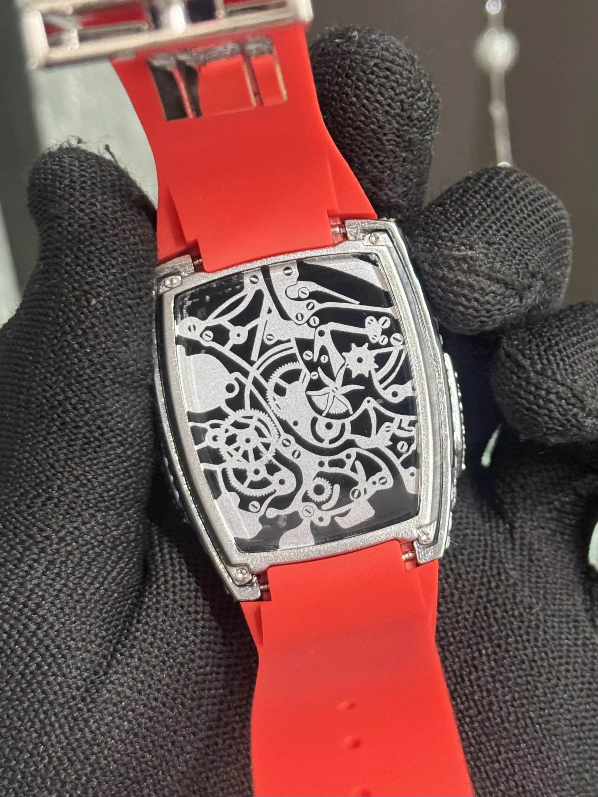 Jacob & Co. Bugatt i Silver Red Tourbillon Premium Quartz Watch