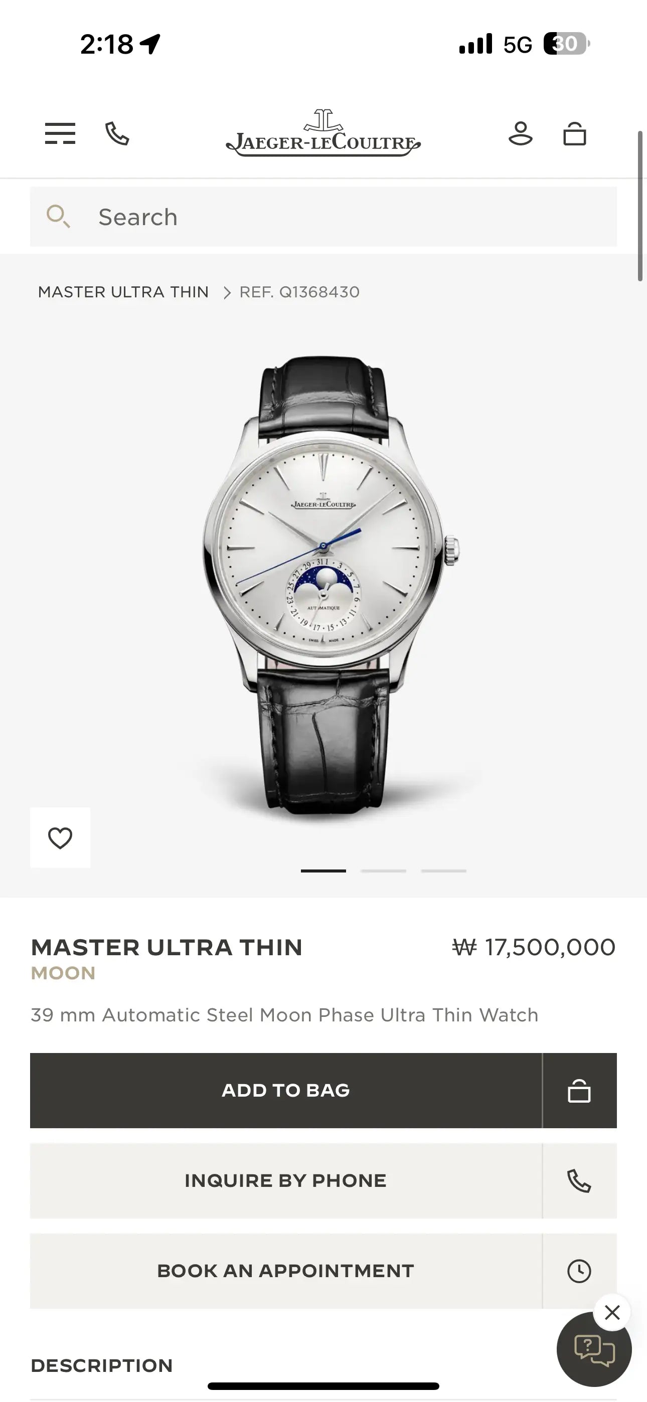 Jaeger-LeCoultreMaster Ultra Thin MoonQ1368430