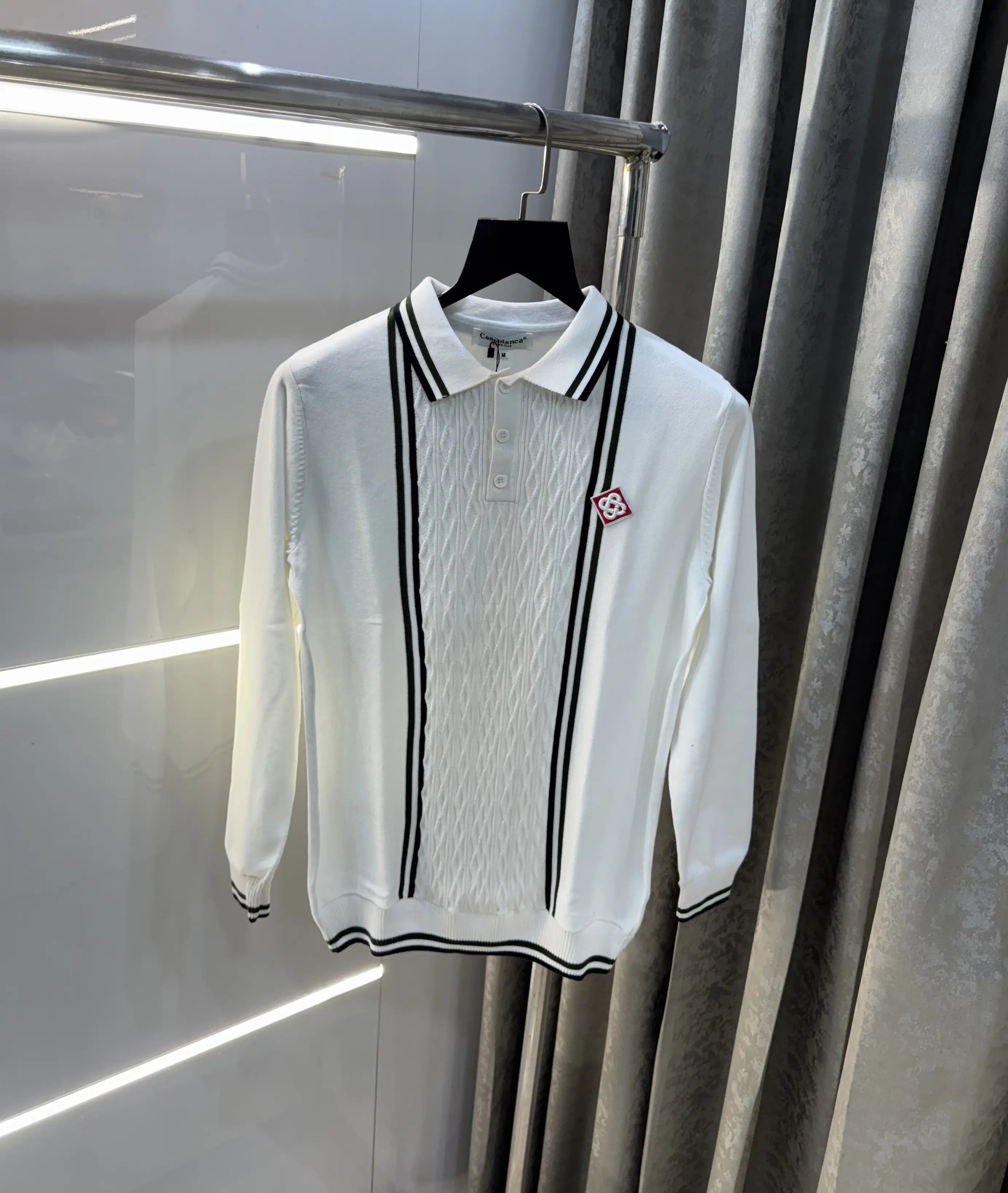 Casablanca White Imported Knitted Polo T-Shirt Secondary image