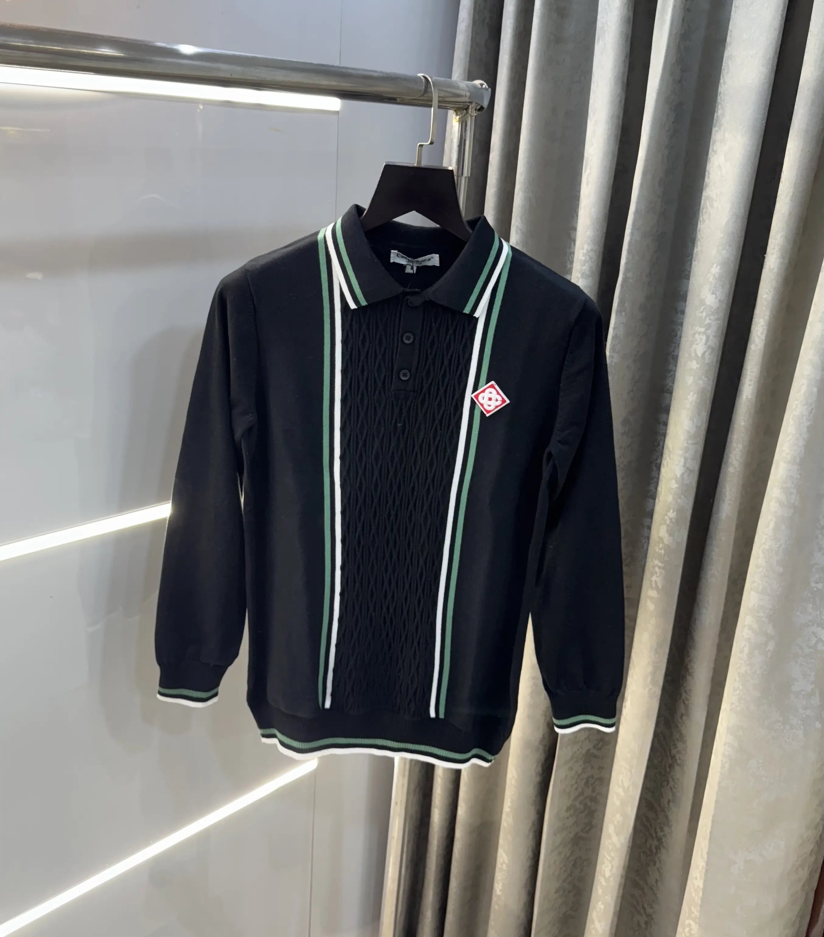 Casablanca Black Imported Knitted Polo T-Shirt Secondary image