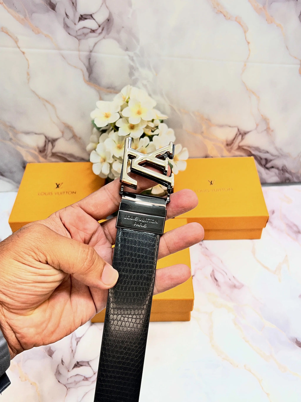 LV LOUIS VUITTON PREMIUM QUALITY IMPORTED REVERSIBLE BELT WITH OG BOX LV-212