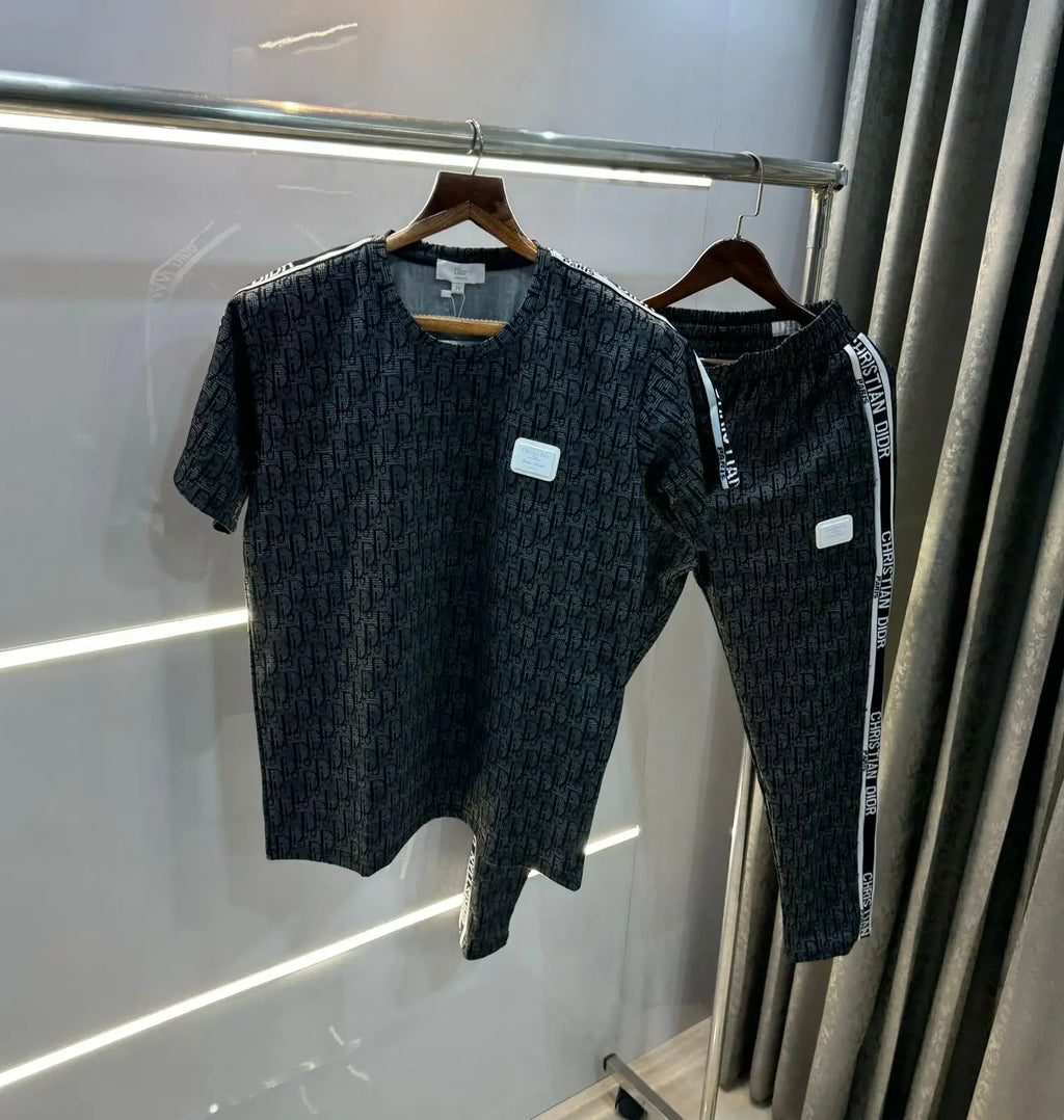 Christian Dio r Black MonogR_am Imported Lu·-_X.ury Tracksuit
