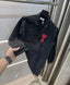 Ami Paris Black Embroidery Logo Imported Shirt