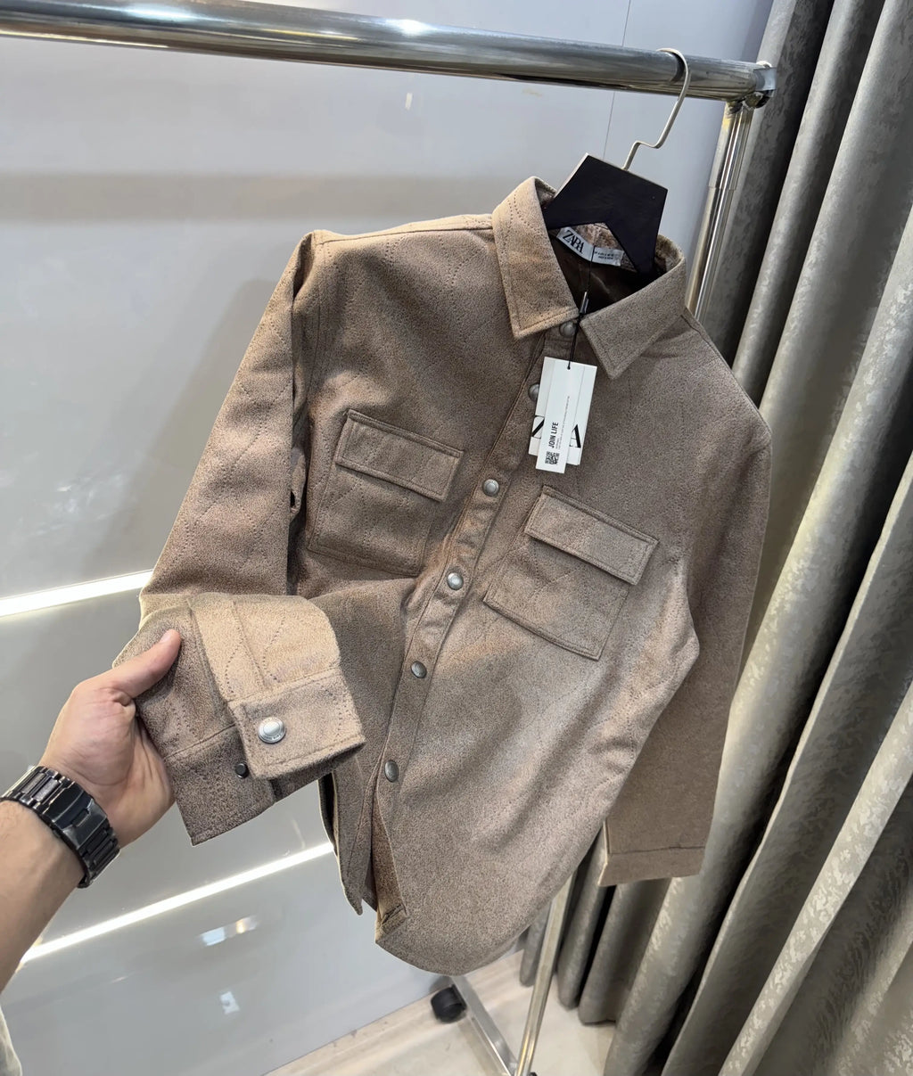 Zar a Biege Designer Classic Bomber Jacket