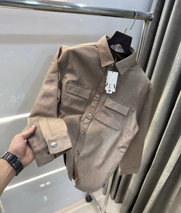 Zar a Biege Designer Classic Bomber Jacket