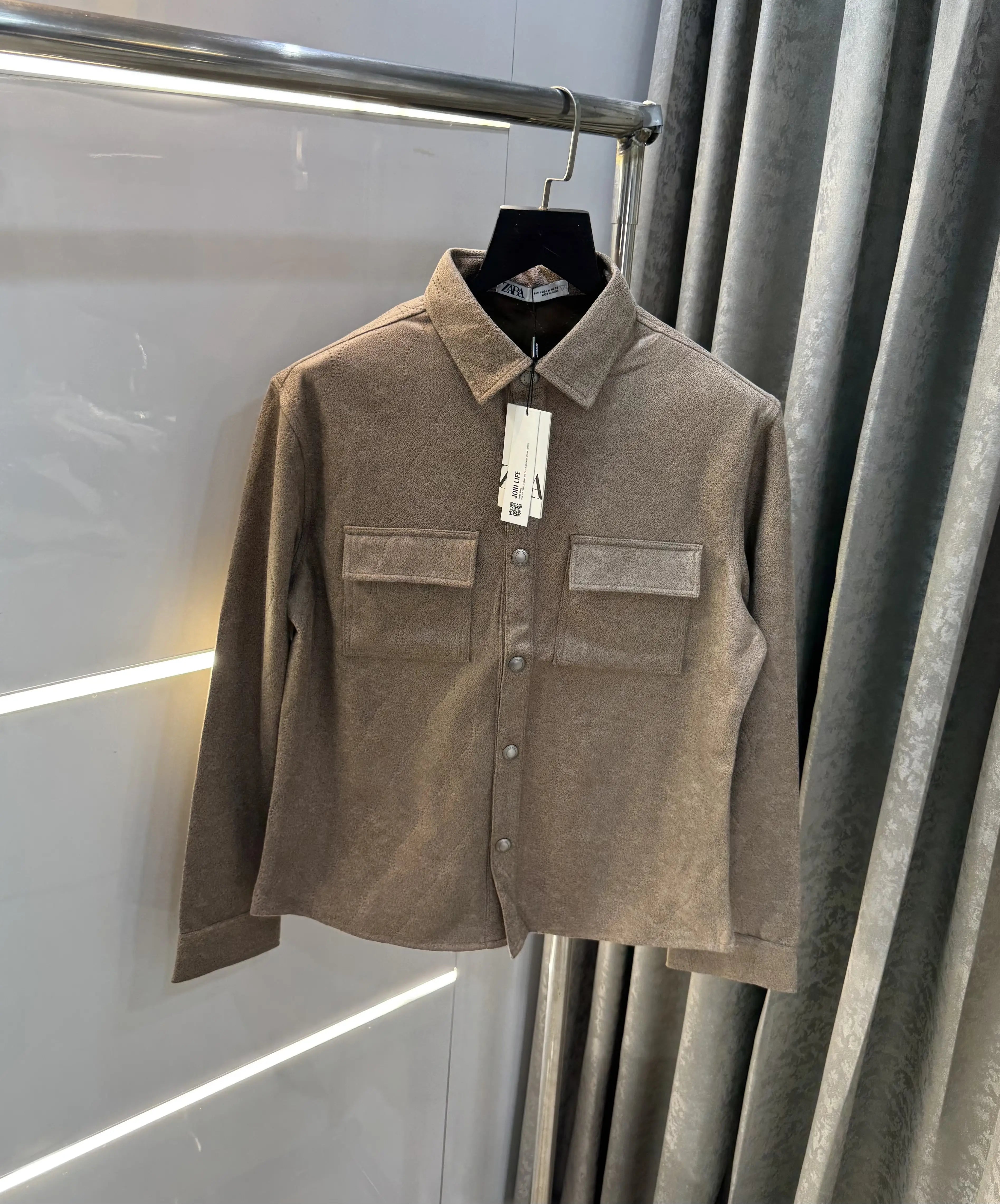 Zar a Biege Designer Classic Bomber Jacket Secondary image