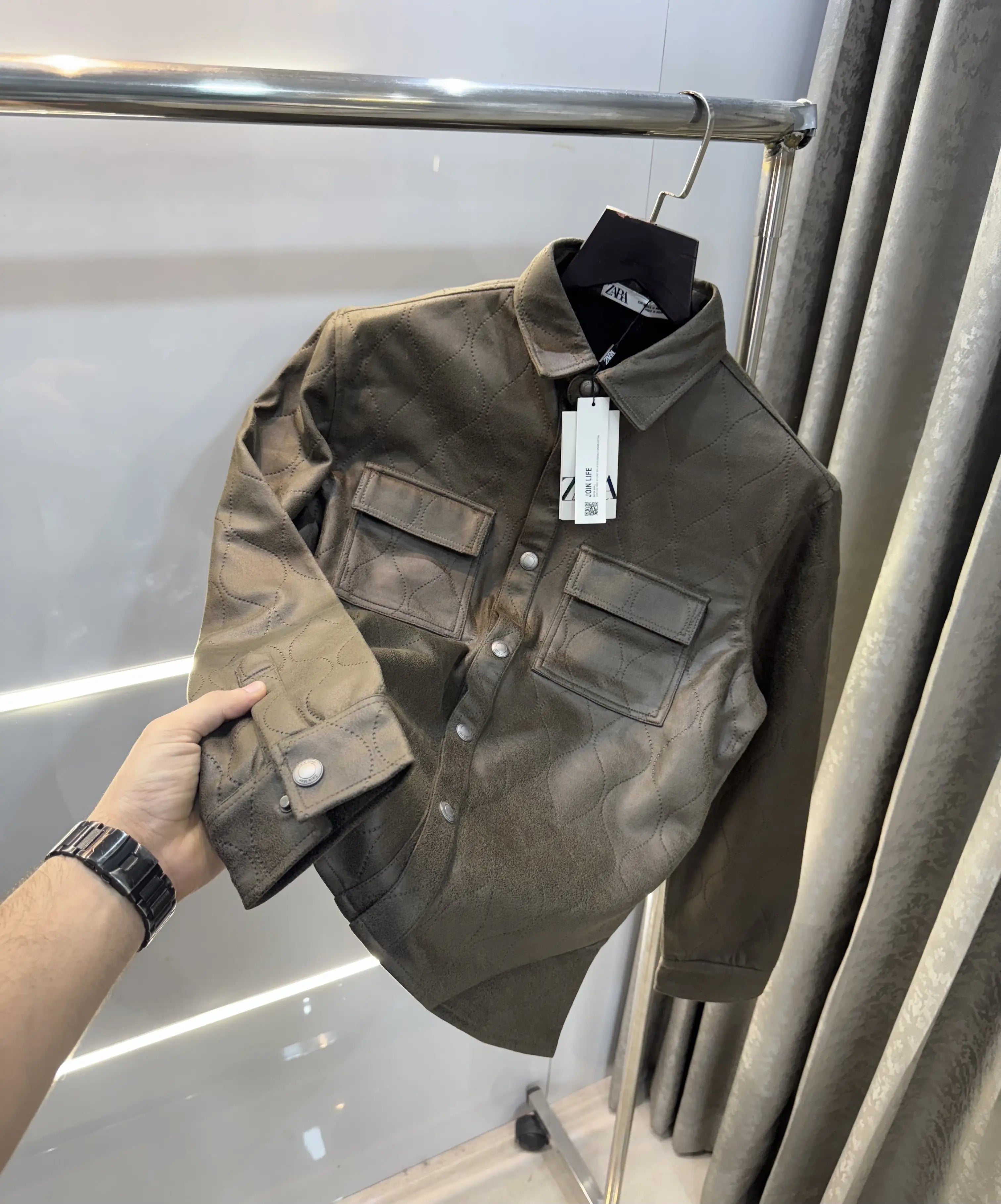 Zar a Olive Designer Classic Bomber Jacket Main image