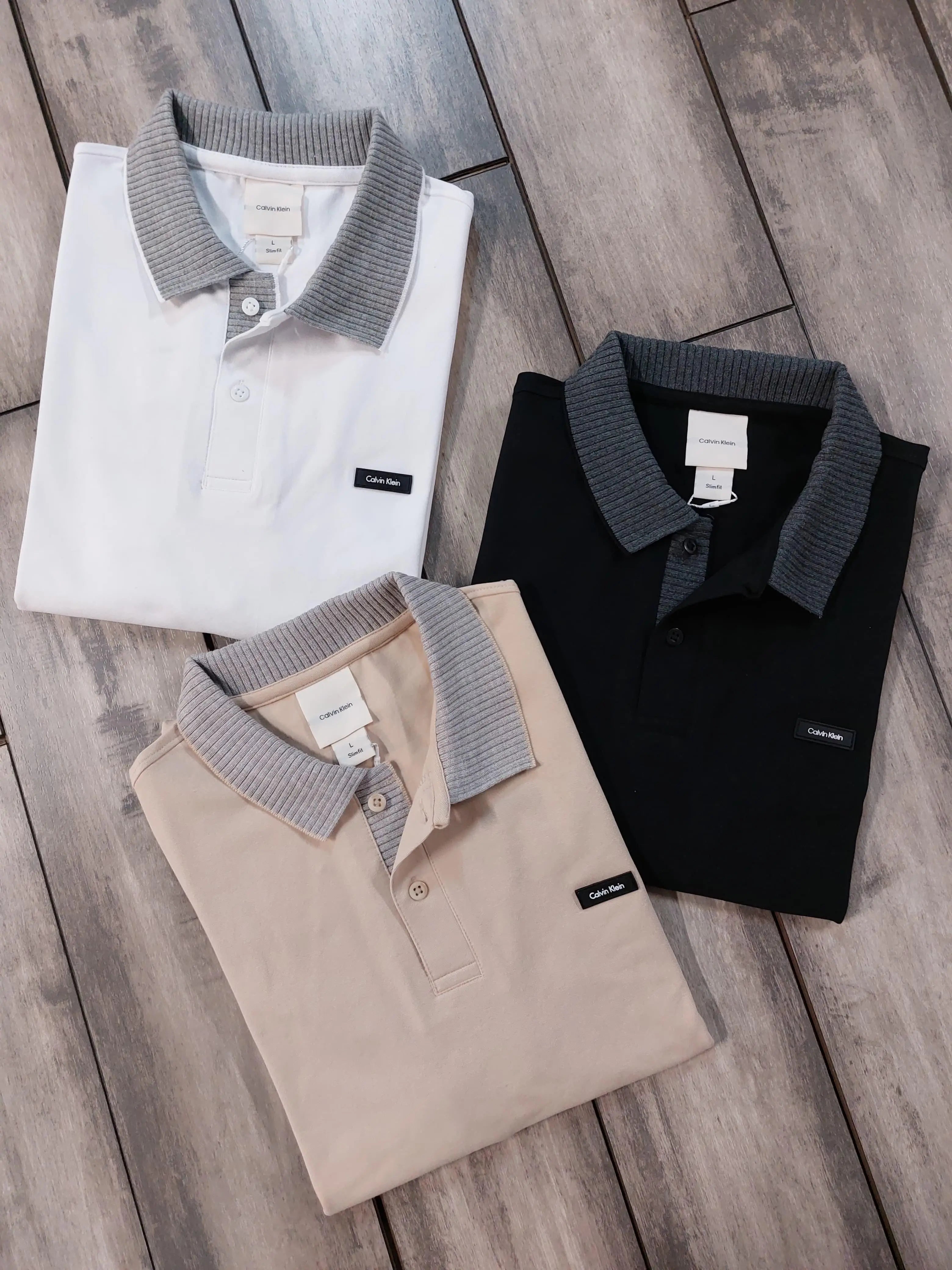Calvin  Klein Beige Patch Logo Premium Polo T-Shirt Secondary image