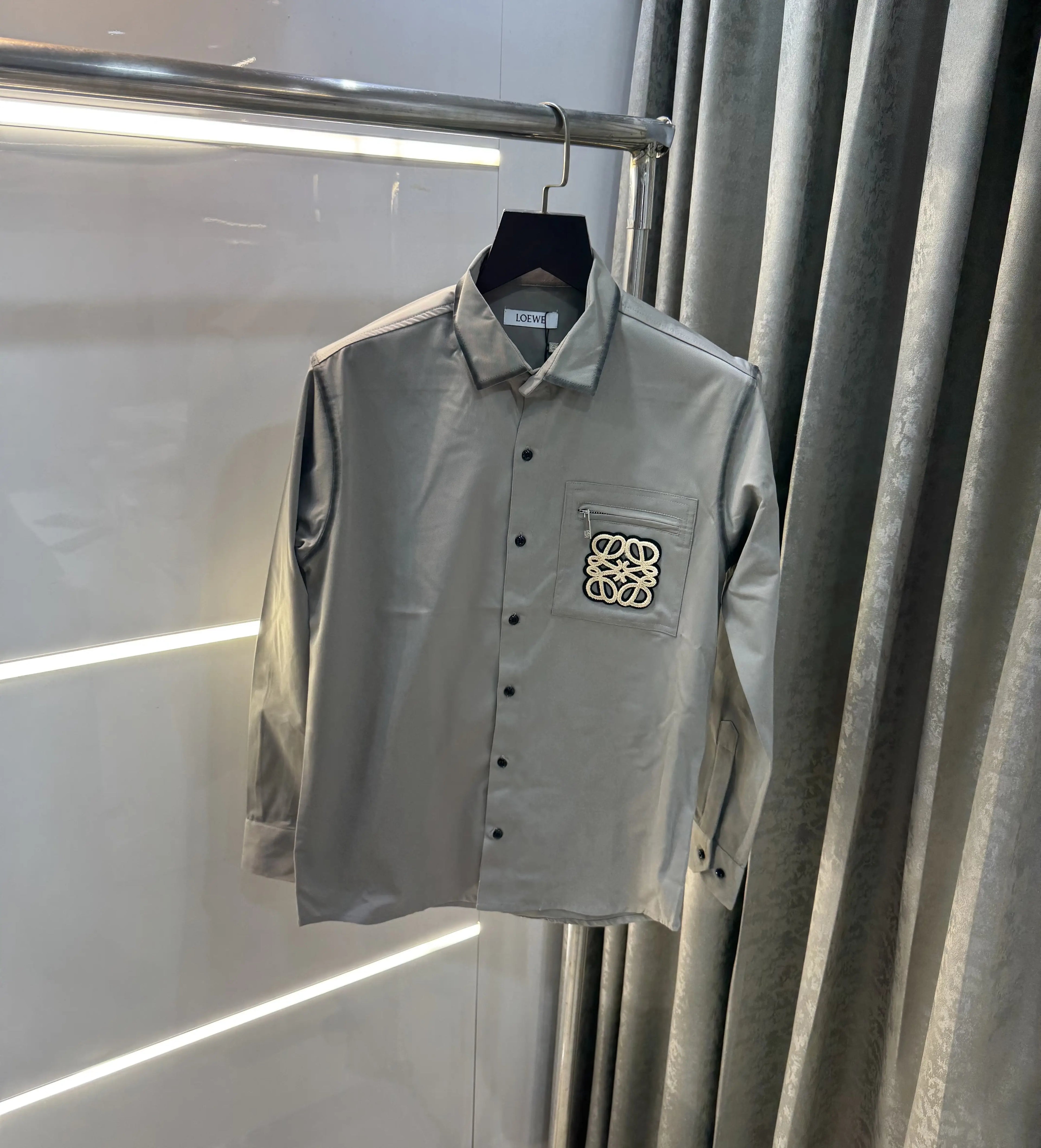 LOEW3 Grey Embroidery Logo Imported Shirt