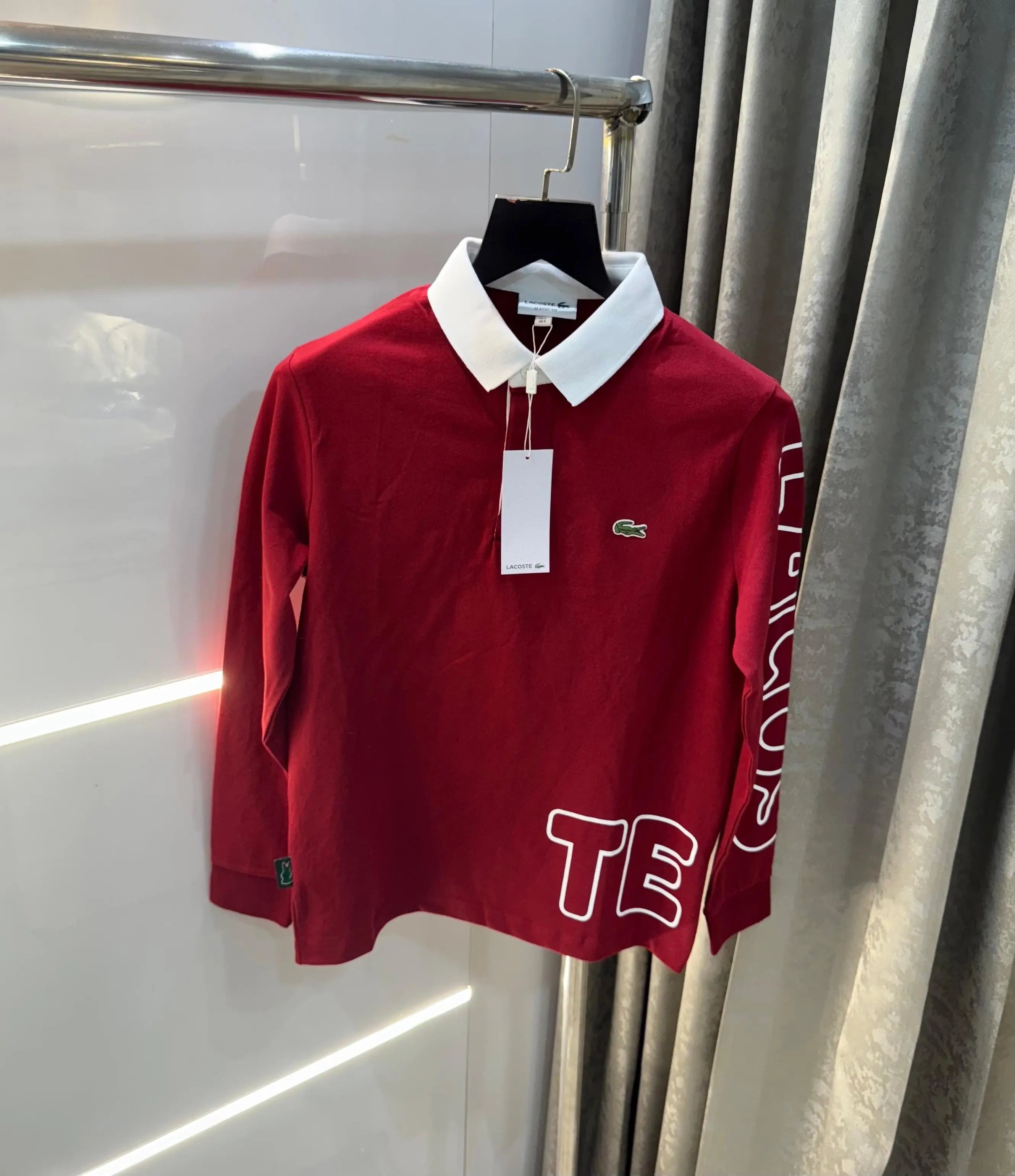 Lacost e maroon Premium Classic Full Sleeves Polo T-Shirt