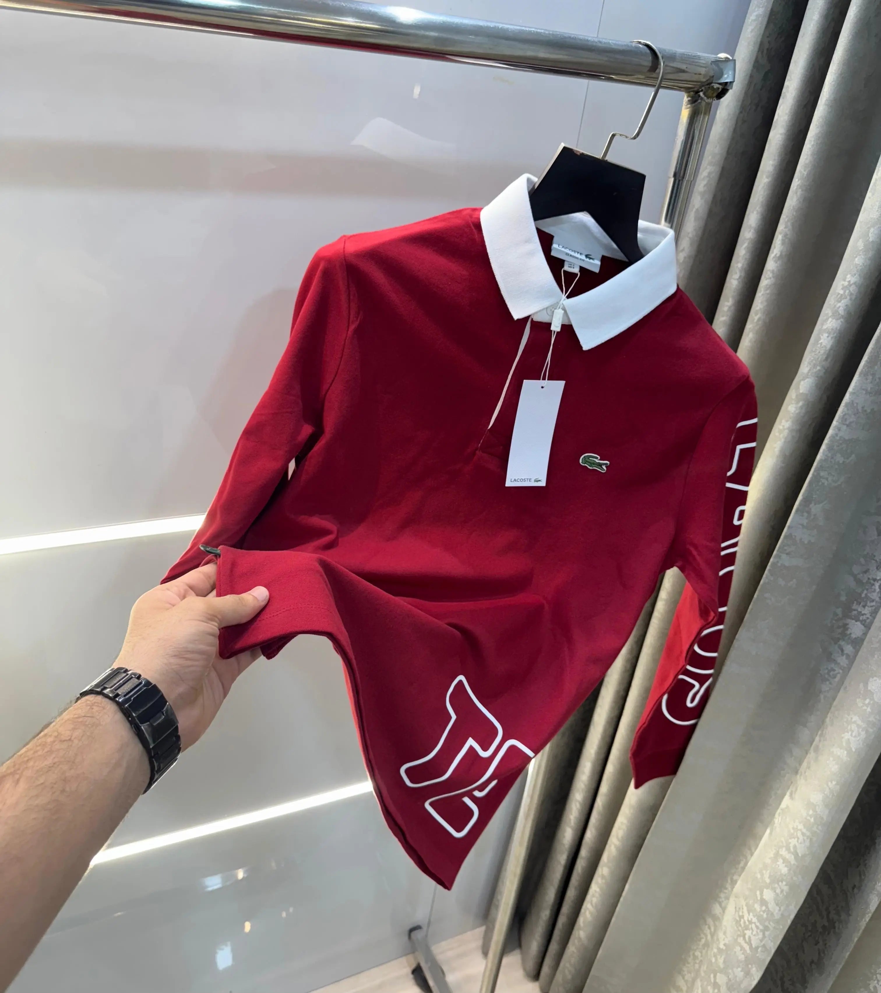 Lacost e maroon Premium Classic Full Sleeves Polo T-Shirt