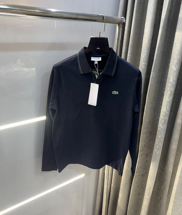 Lacost e Navy Blue Premium Classic Full Sleeves Polo T-Shirt