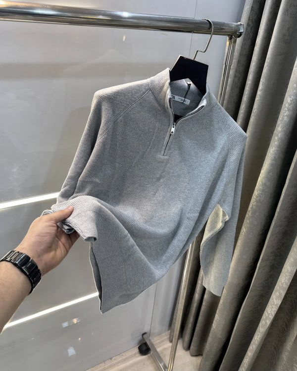 Zar a Grey Zip Premium Knitted Pull Over